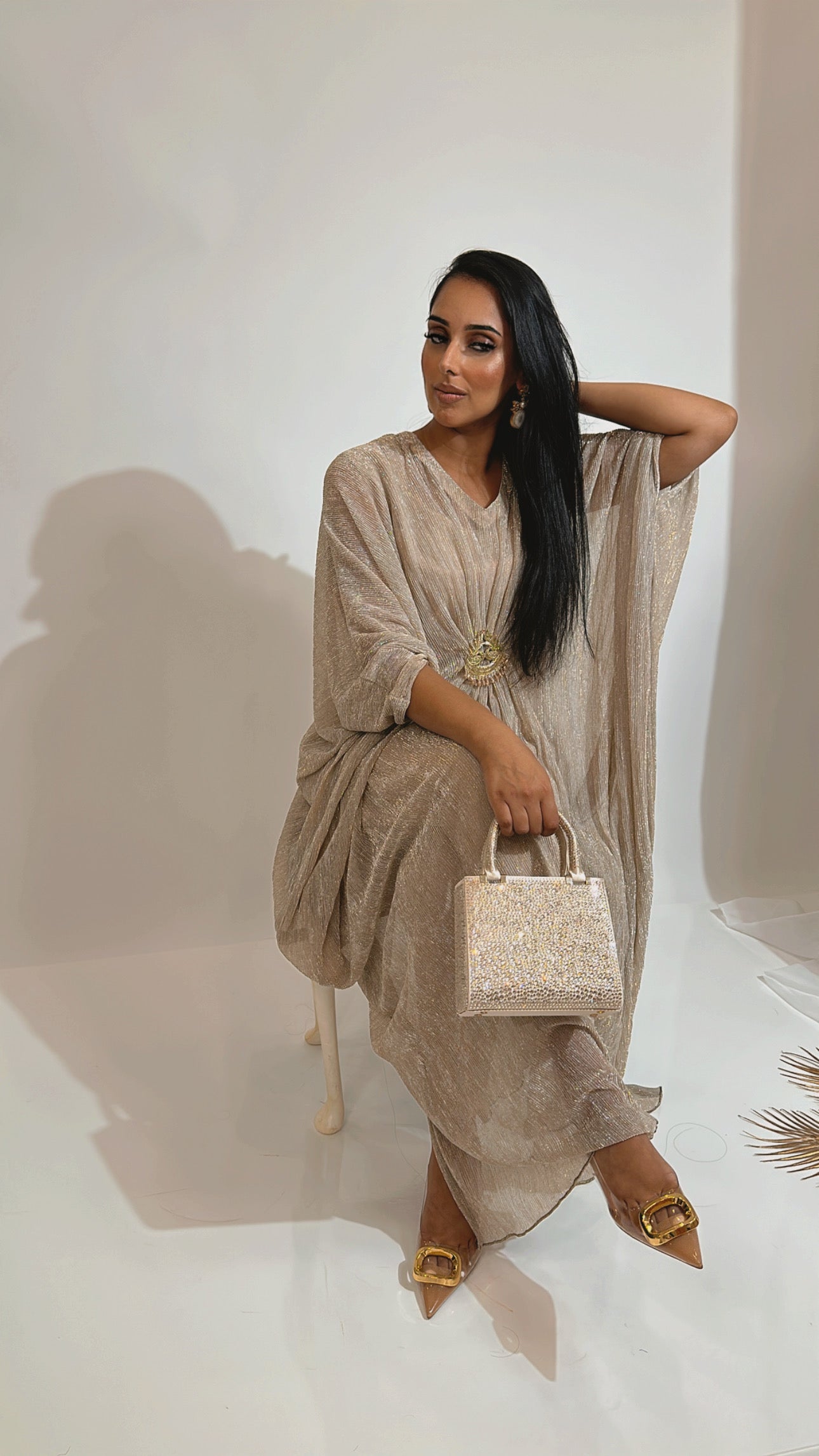Mink Shimmers – Three Piece Kaftan Set
