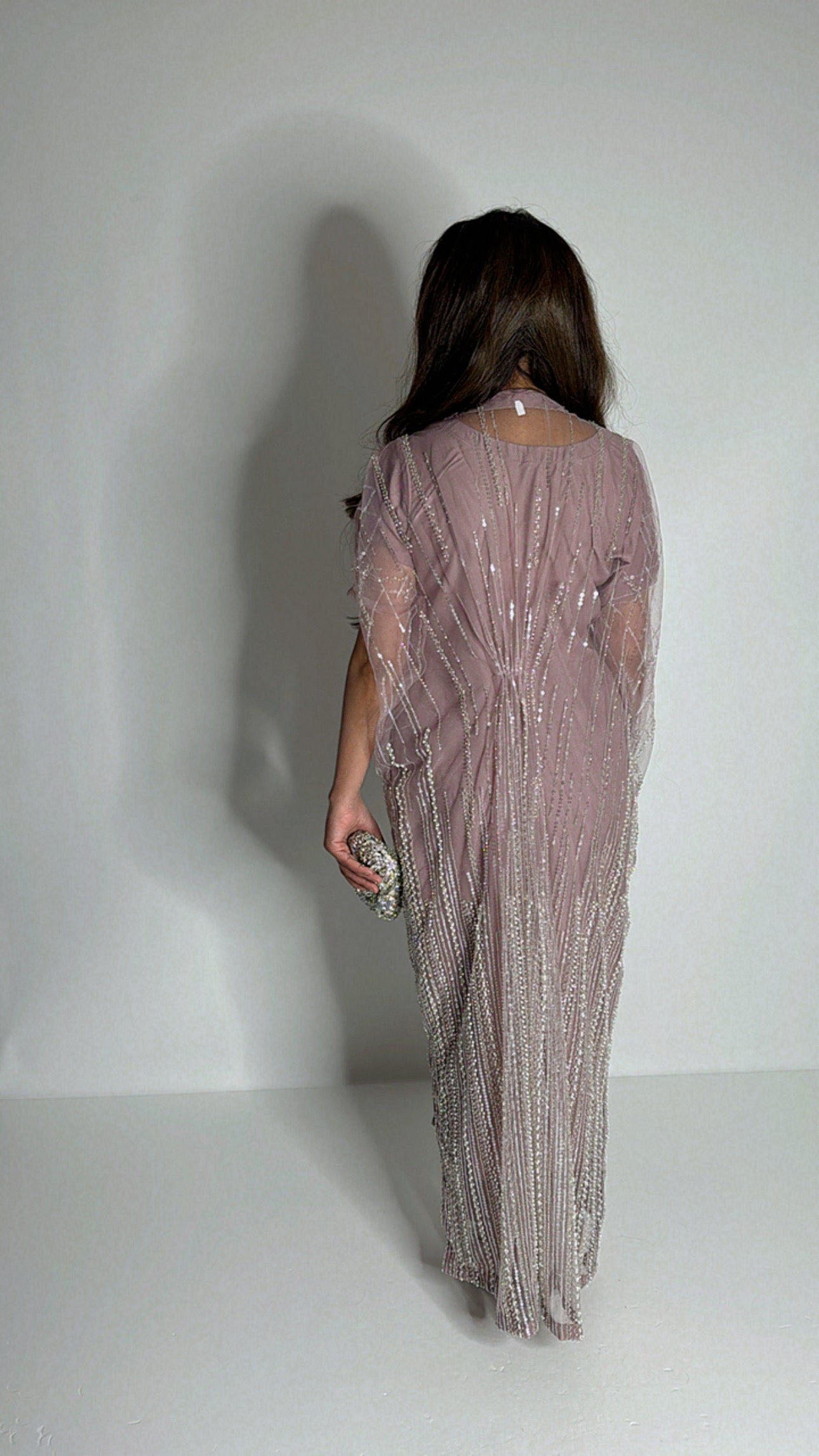 Luna Lilac Pearl Embroidered Three Piece Kaftan Set