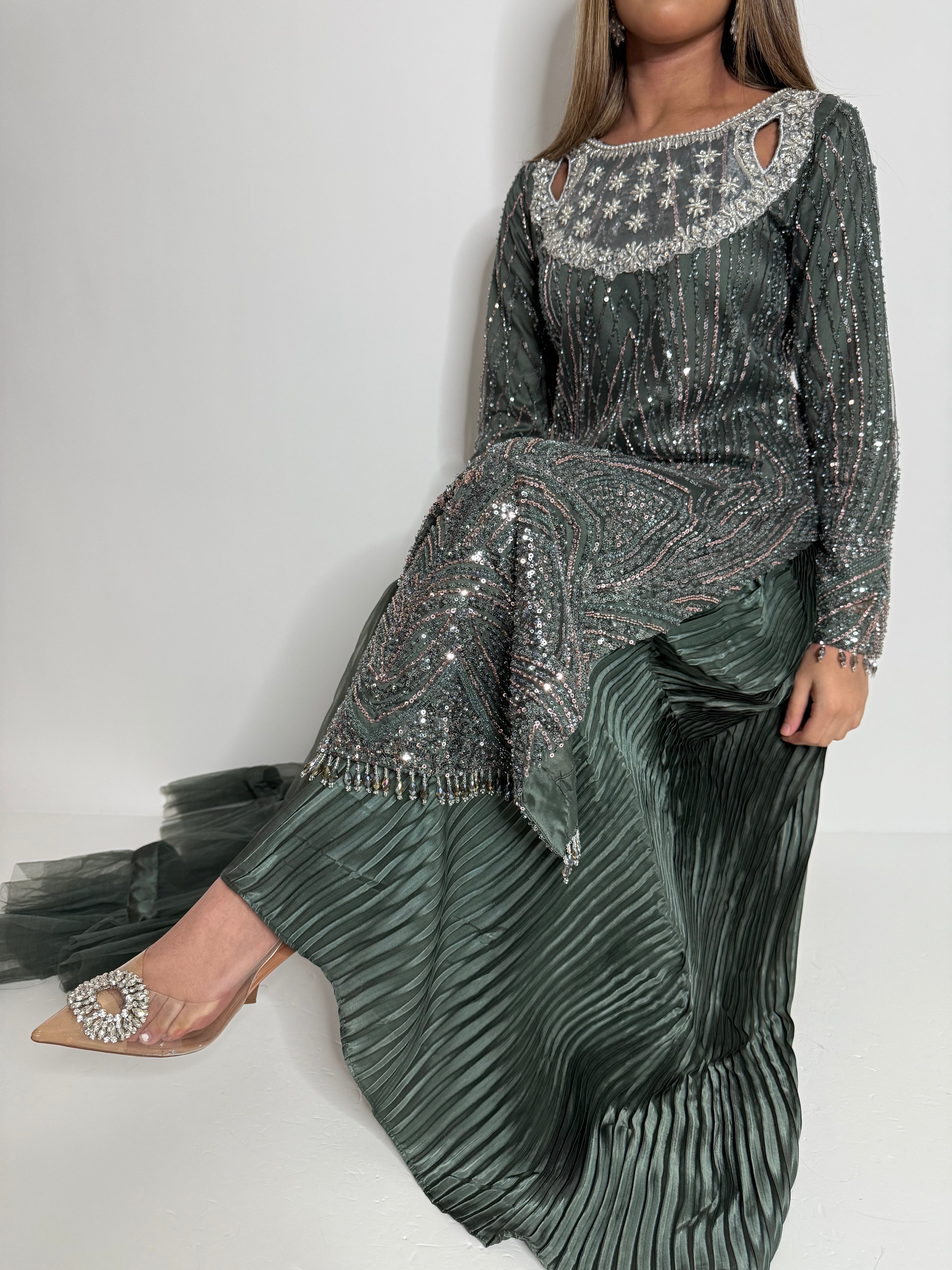 Eloria Emerald Cutdana Embroidered Pakistani Suit