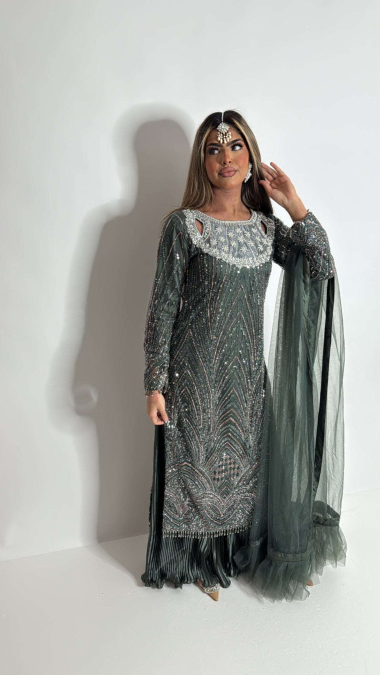 Eloria Emerald Cutdana Embroidered Pakistani Suit