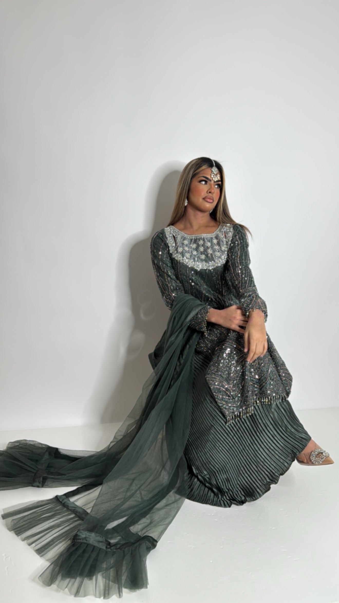 Eloria Emerald Cutdana Embroidered Pakistani Suit