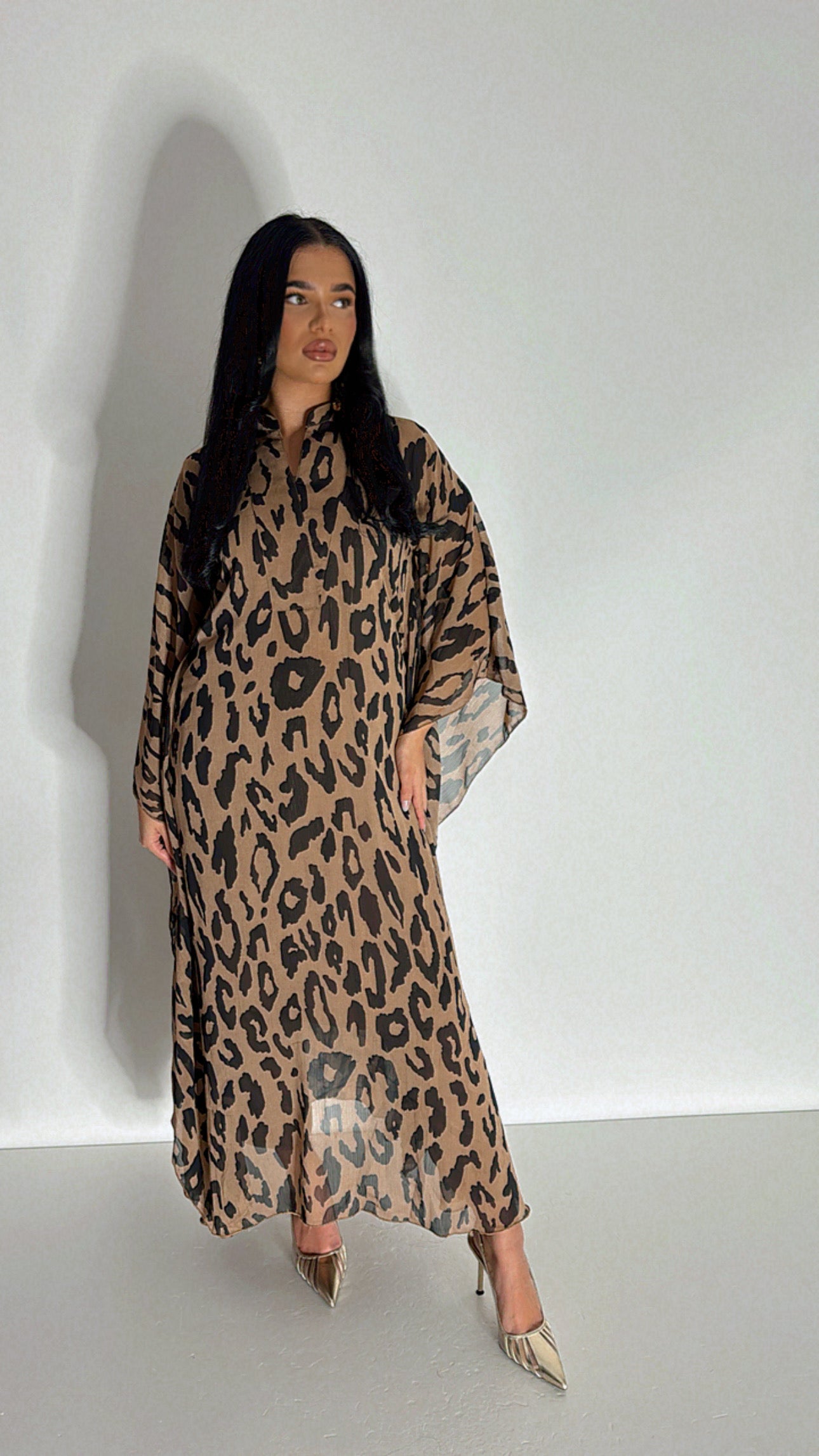 Alanna – Leopard Print Three Piece Kaftan Set
