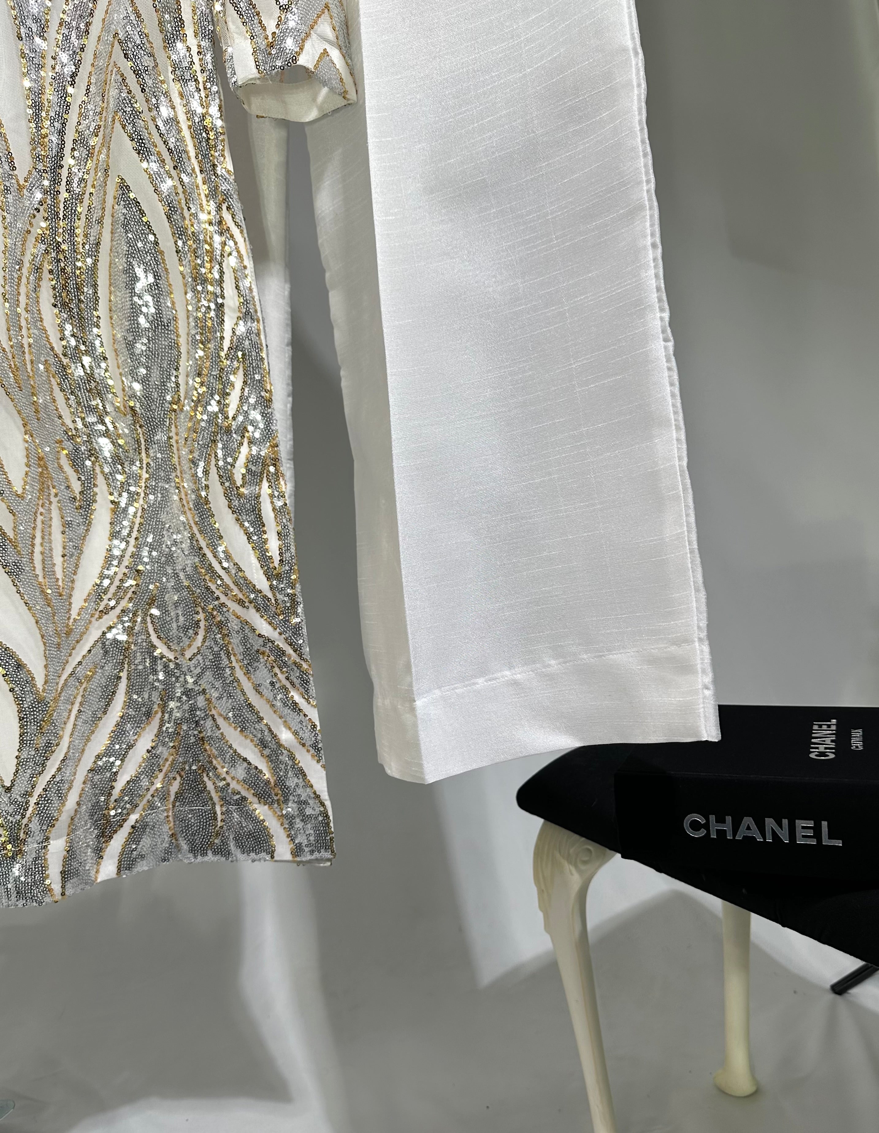 Dina Sequins – Silver & Gold Embellished Three Piece Set