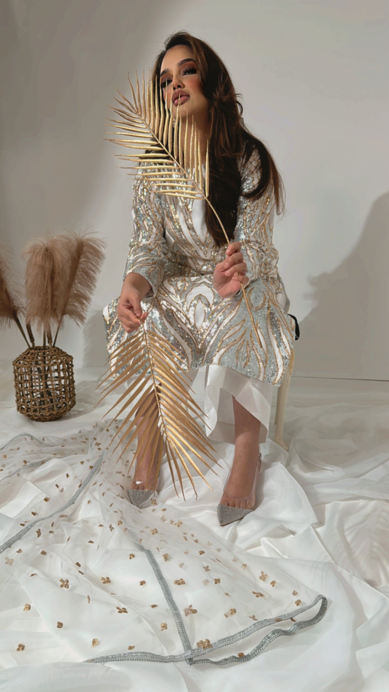 Dina Sequins – Silver & Gold Embellished Three Piece Set