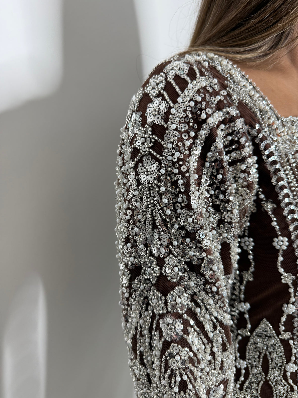 Arabella Mocha | Luxury Cutdana Embroidered Pakistani Suit with Sharara – 3 Piece