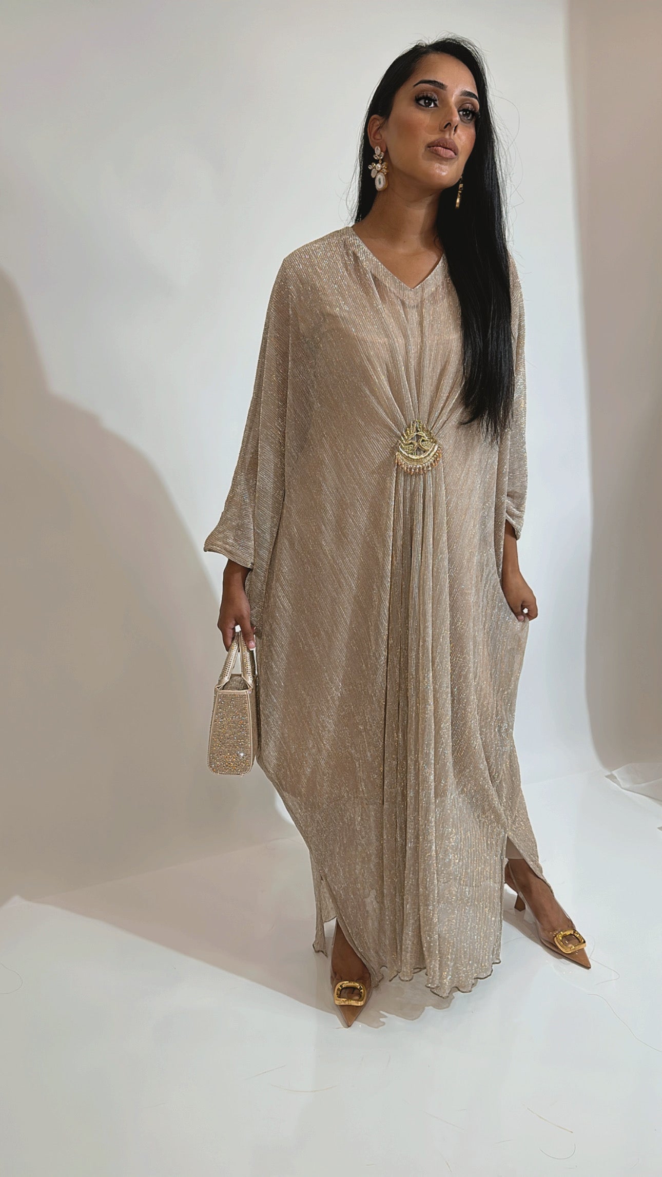 Mink Shimmers – Three Piece Kaftan Set