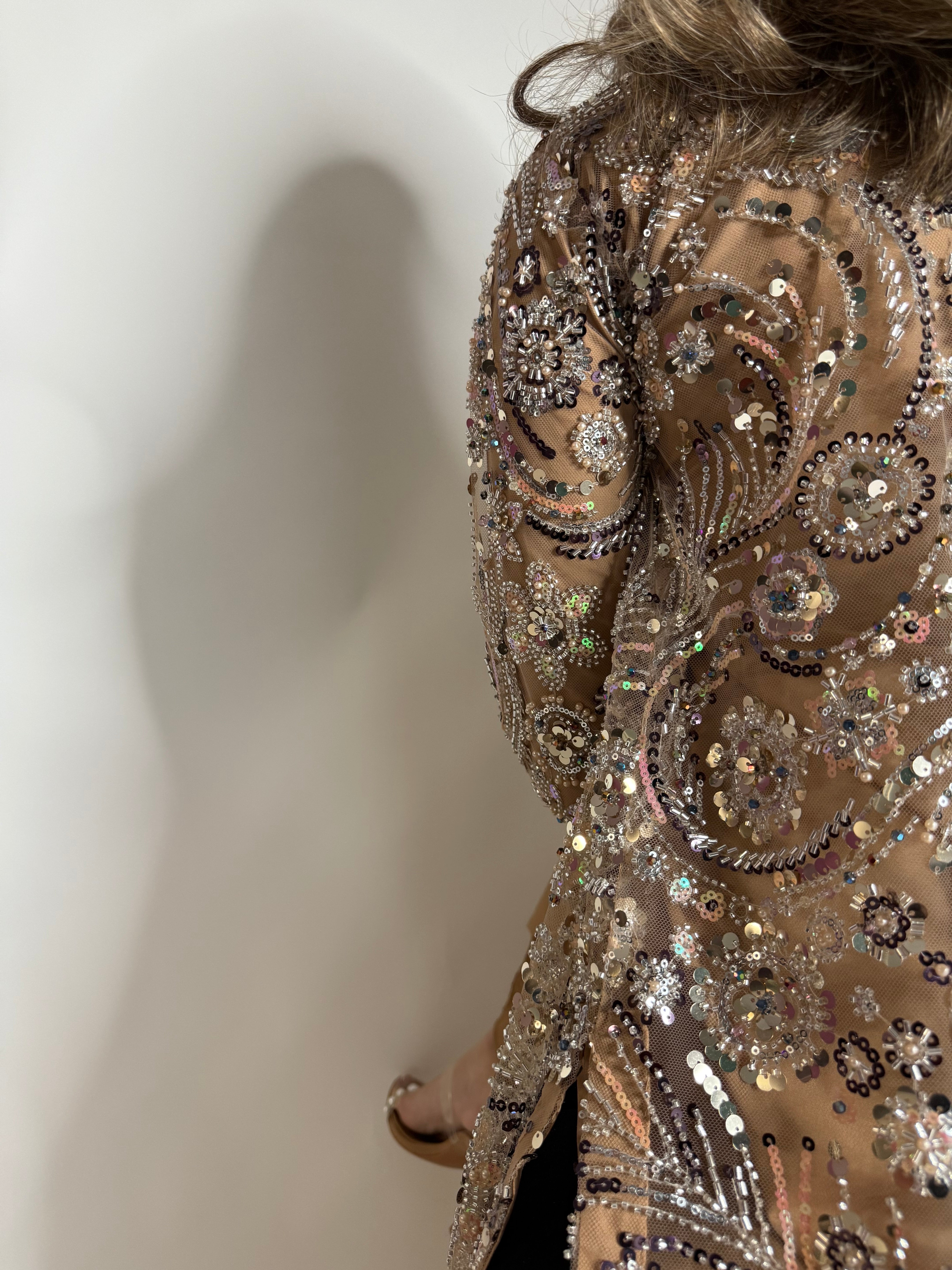 Leocina Mocha Cutdana Embroidered Pakistani Suit