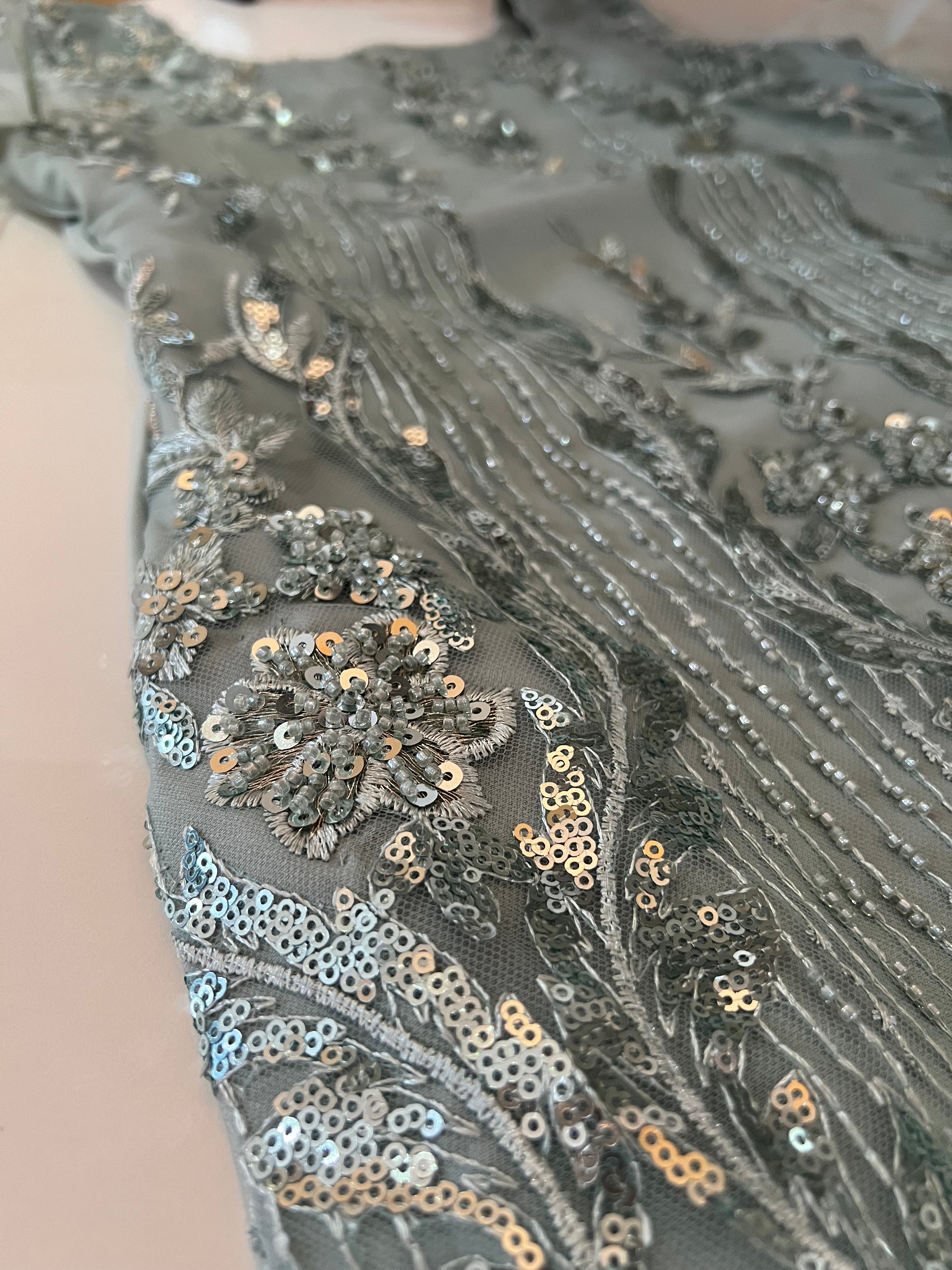 Elsa Blue Three Piece Pakistani outfit