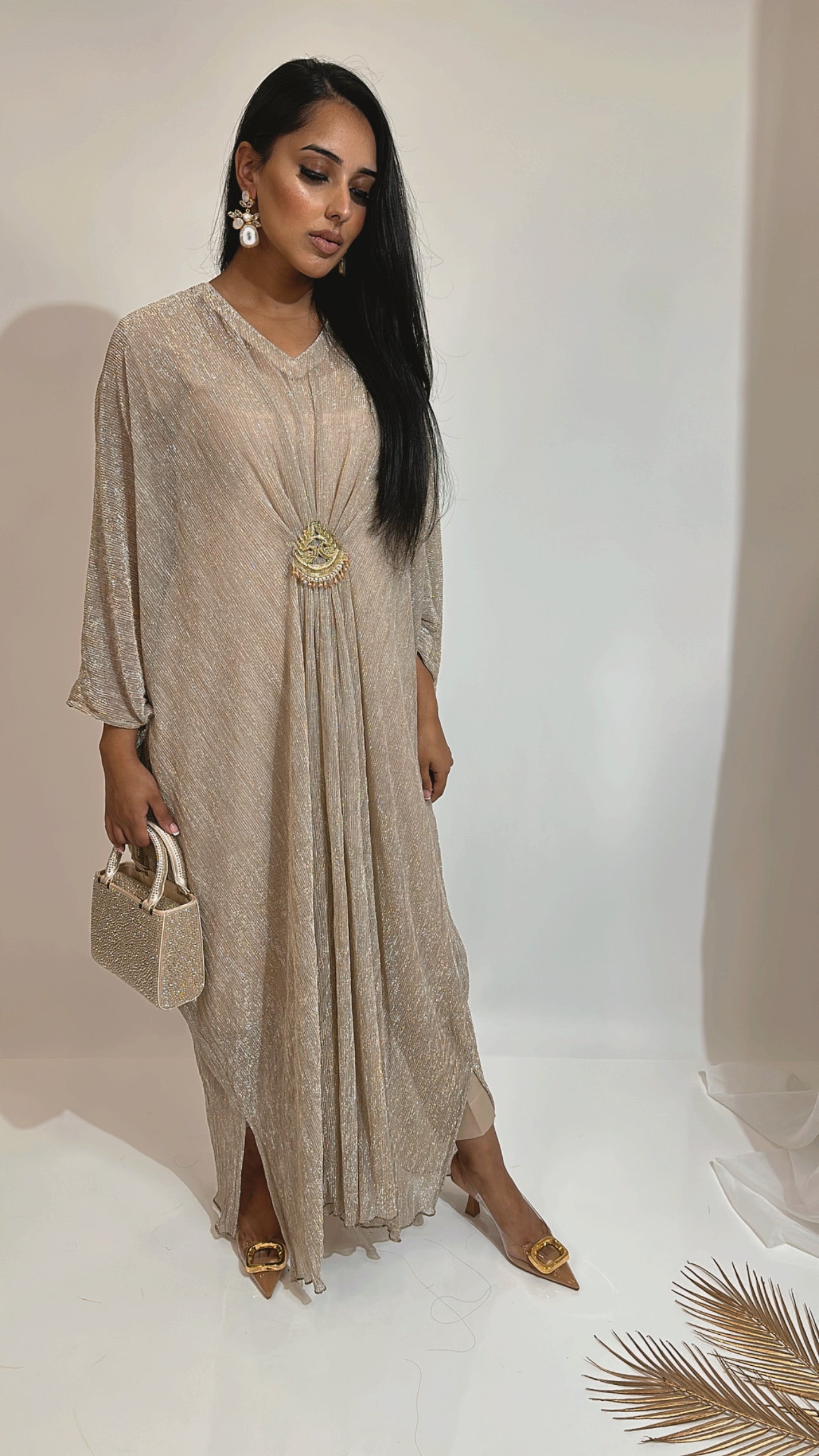 Mink Shimmers – Three Piece Kaftan Set