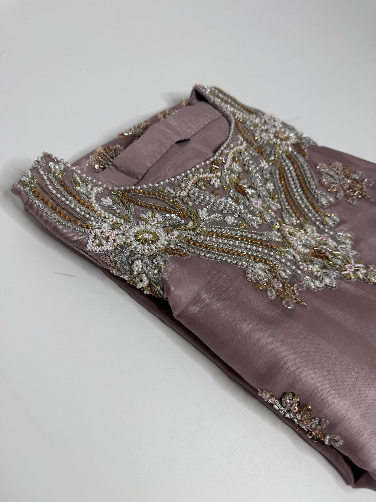Rosalie Mauve | Luxury Embroidered Silk Sharara Suit