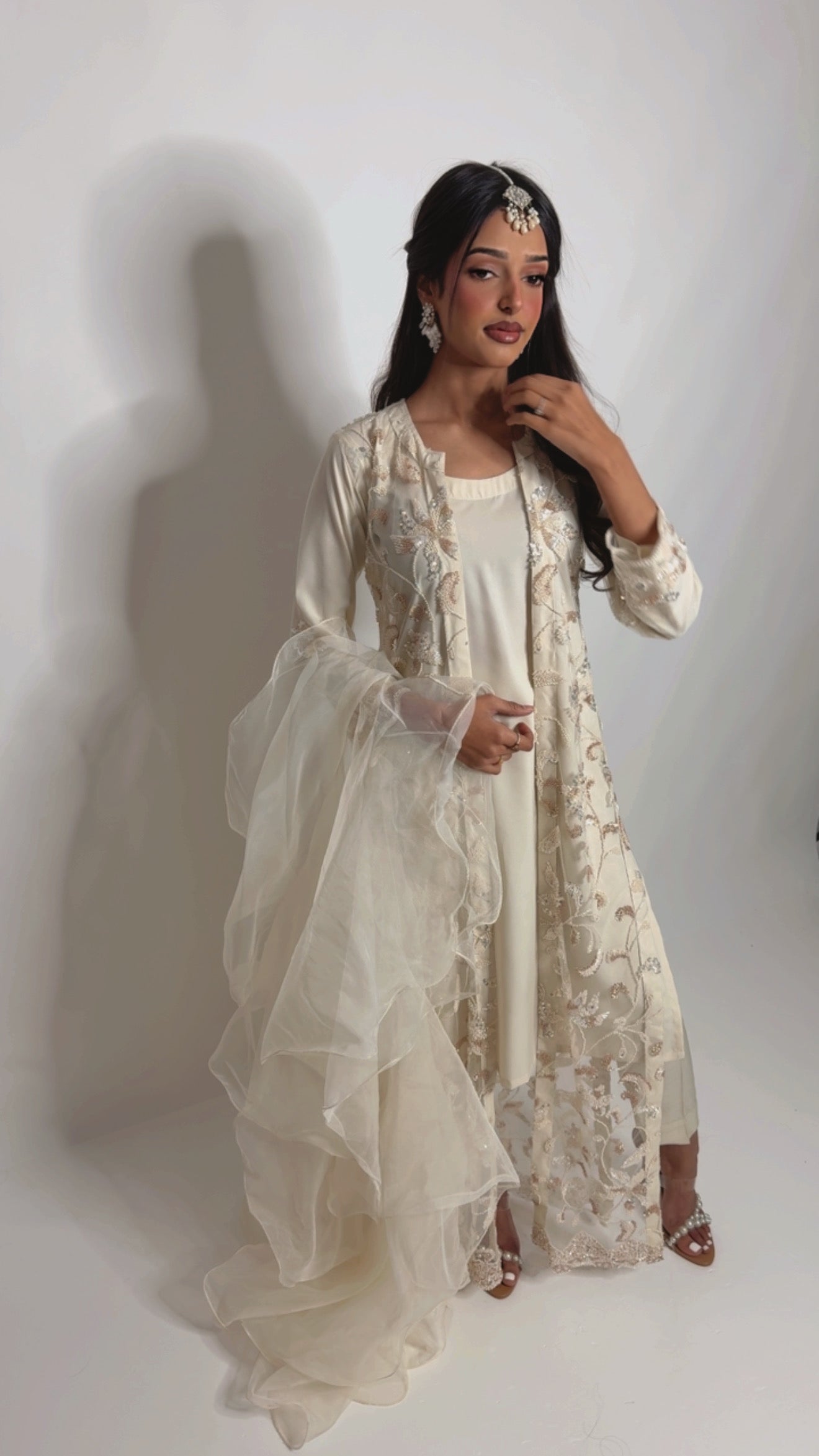 elegant pakistani suit neutral