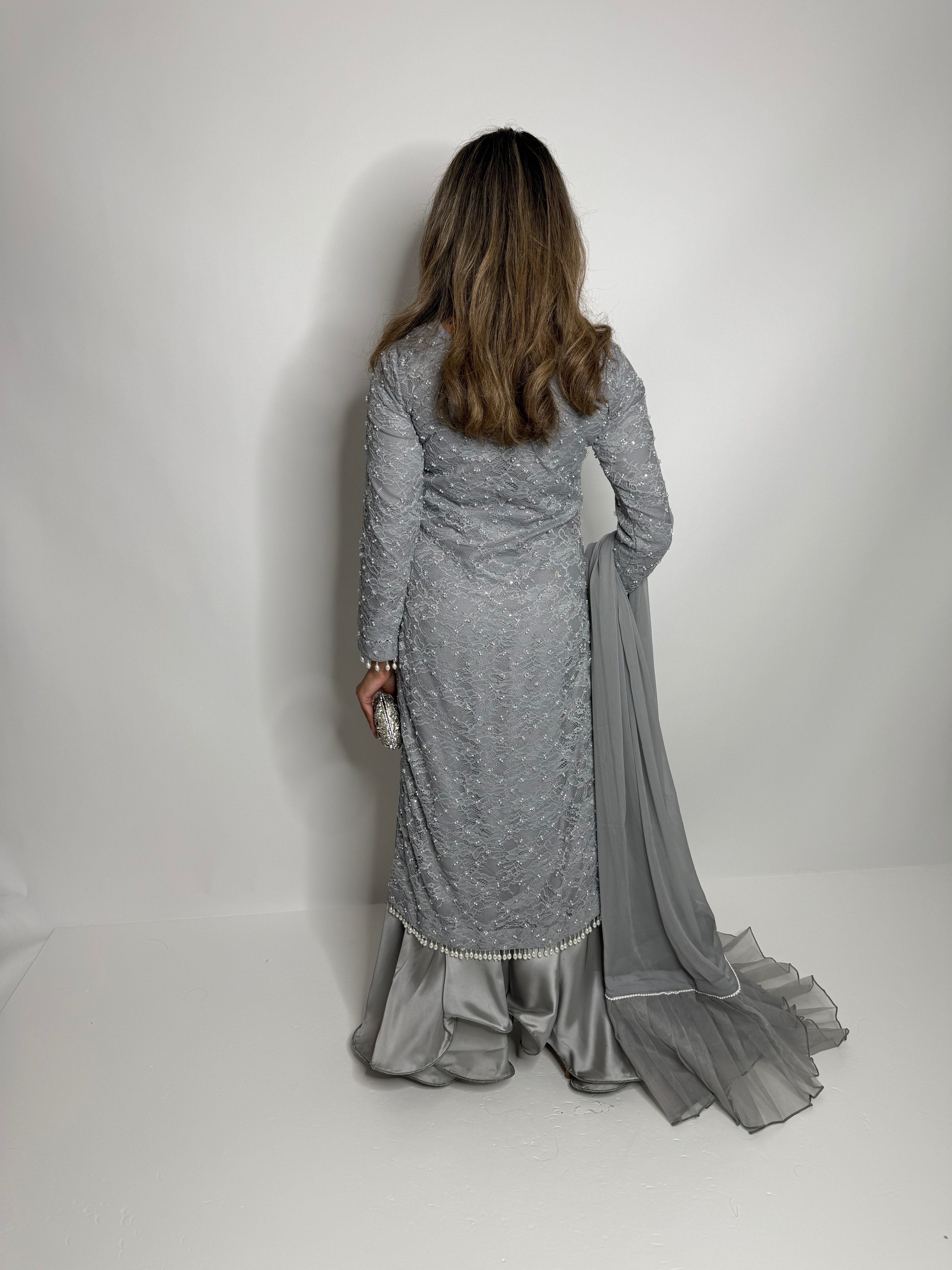 Liyana Silver Crochet-Pearl Three-Piece