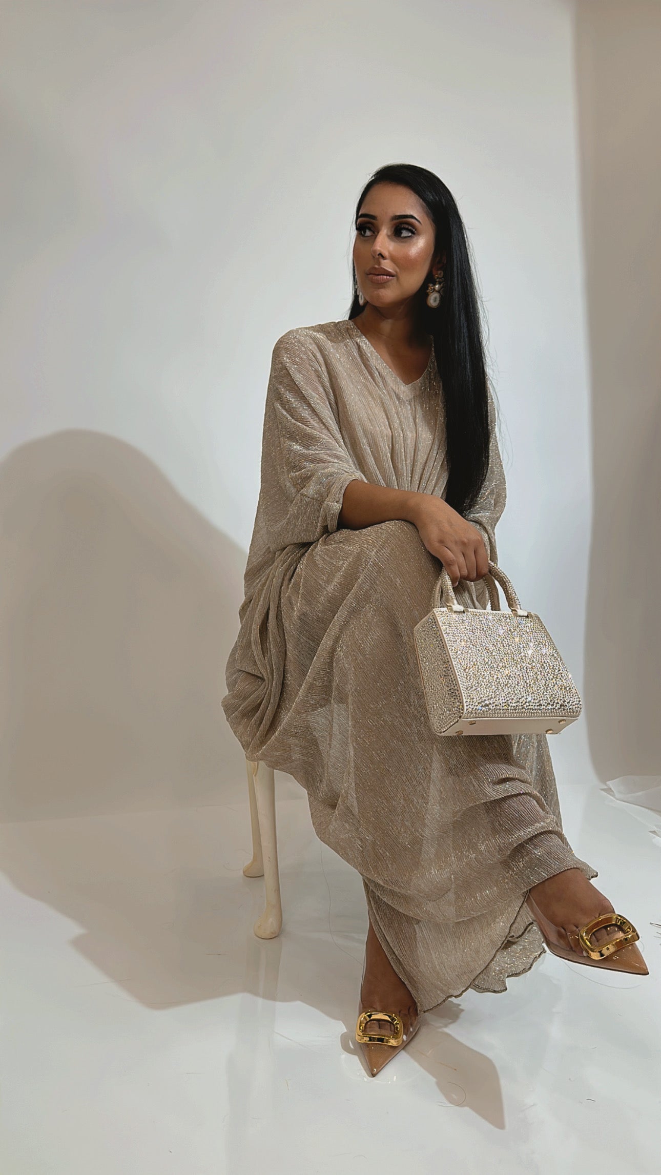 Mink Shimmers – Three Piece Kaftan Set