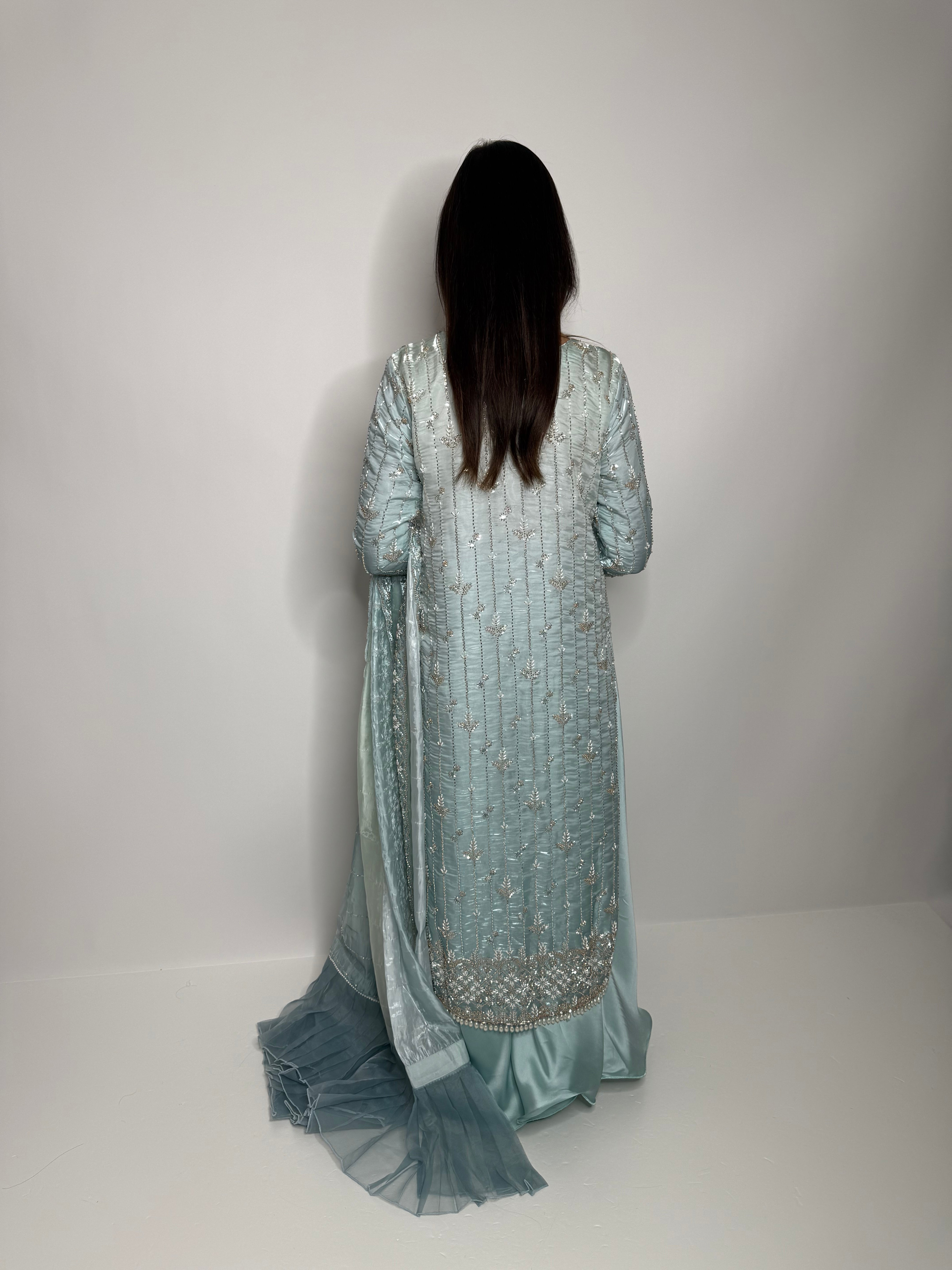 Nayla – Ice Blue Embroidered Pakistani Set