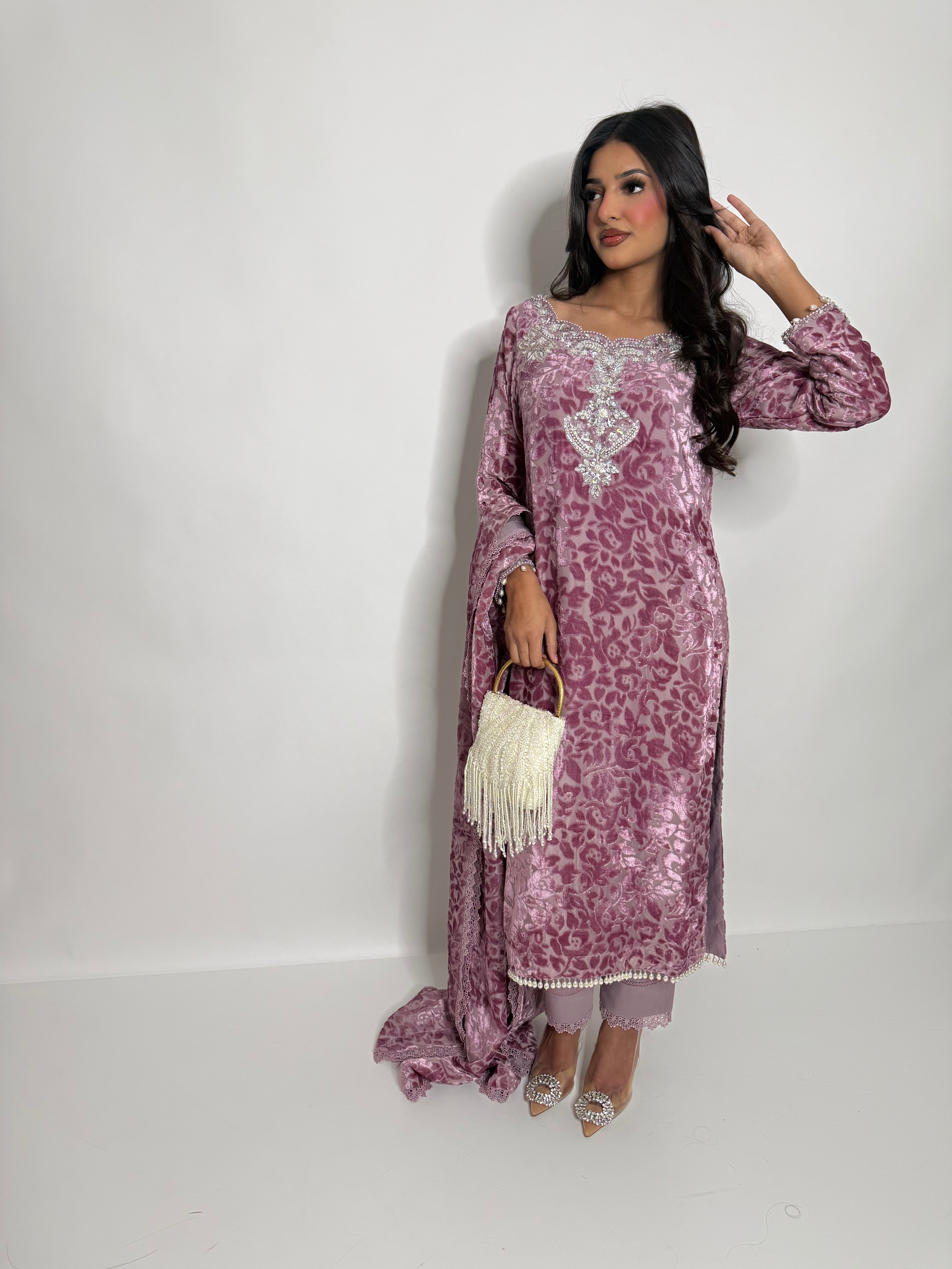 LILAC VELORIA PALACHI THREE PIECE SUIT UK