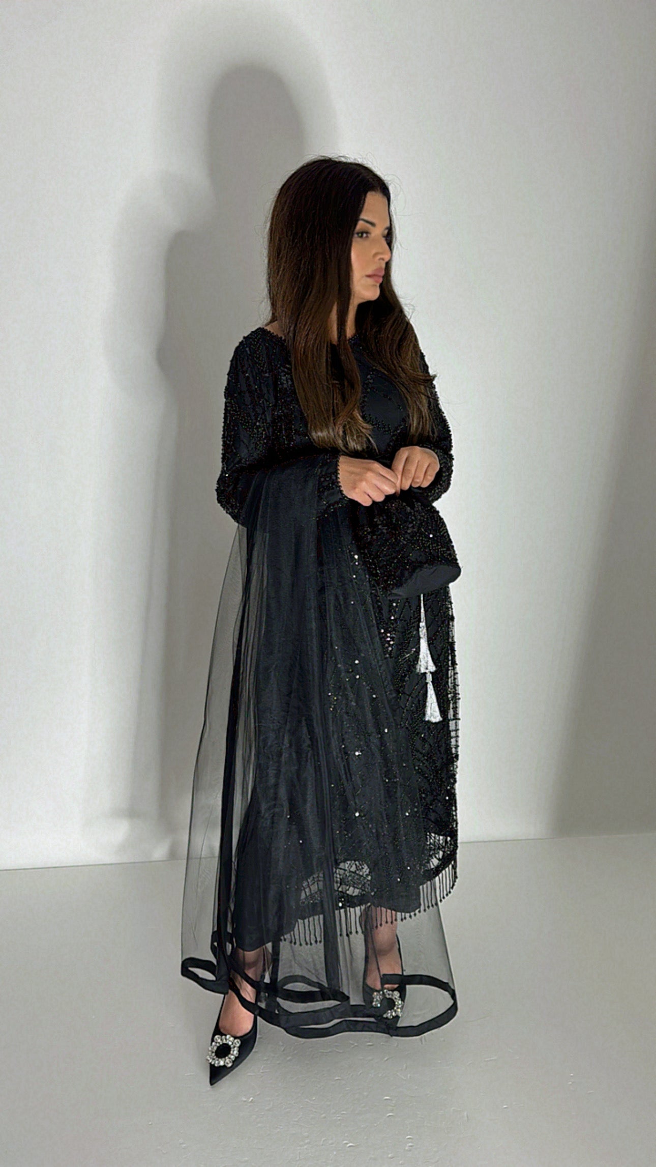 Huma – Black Embellished Three Piece Set