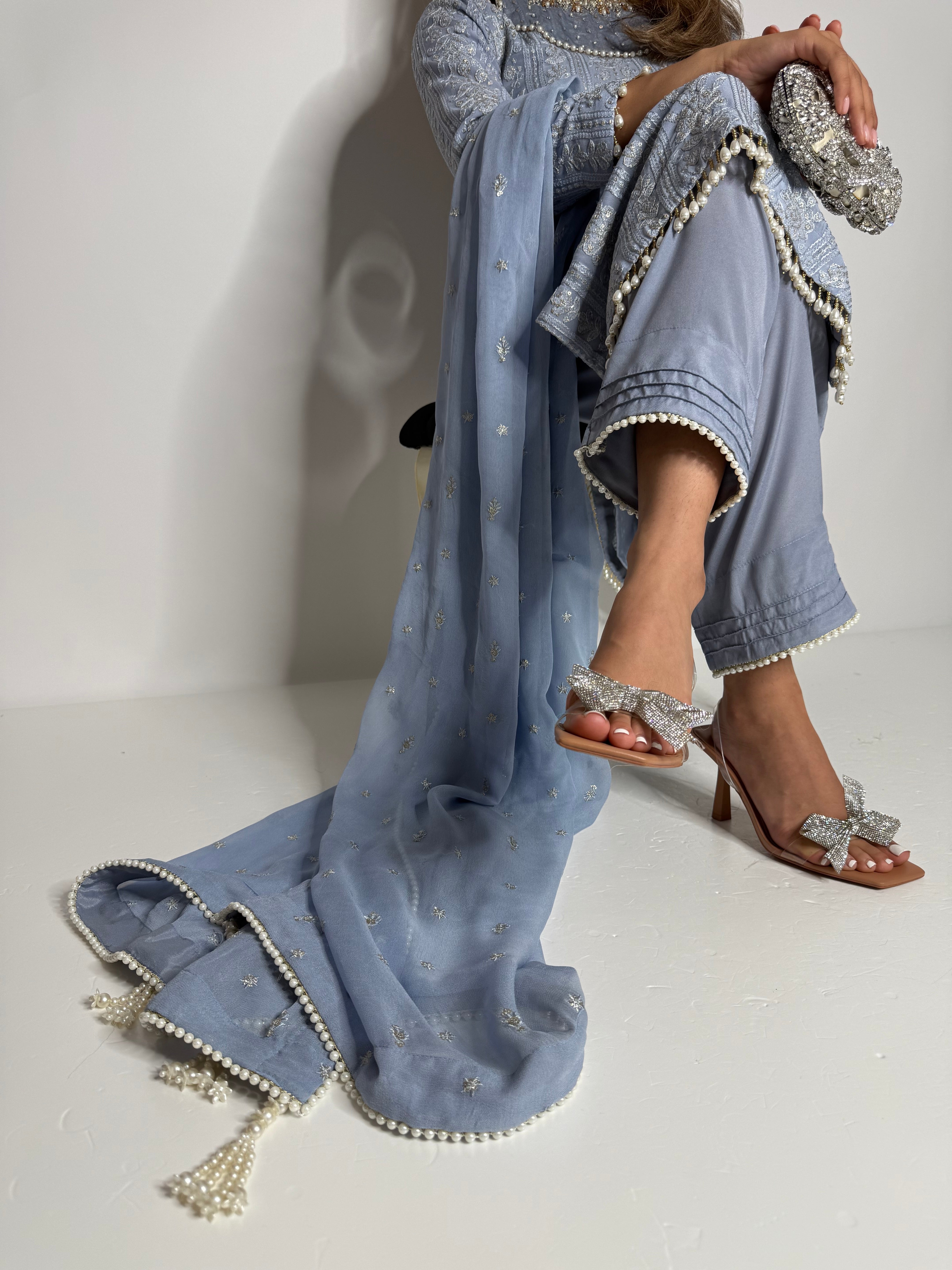 Aurelia Mist Chicken-Kari Chiffon Three-Piece