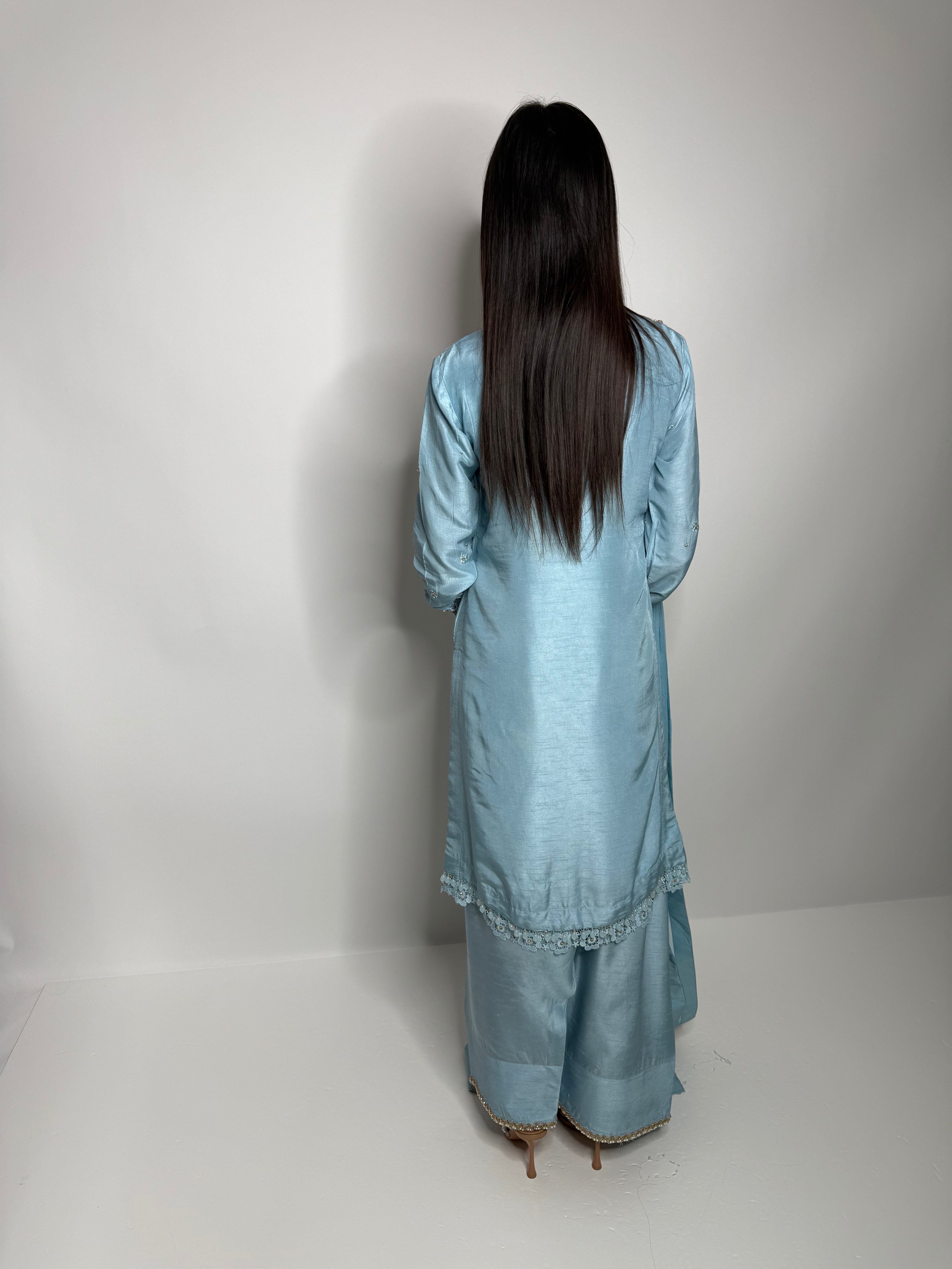 Selena – Powder Blue Embroidered Suit | Pakistani Wedding & Eid Outfit