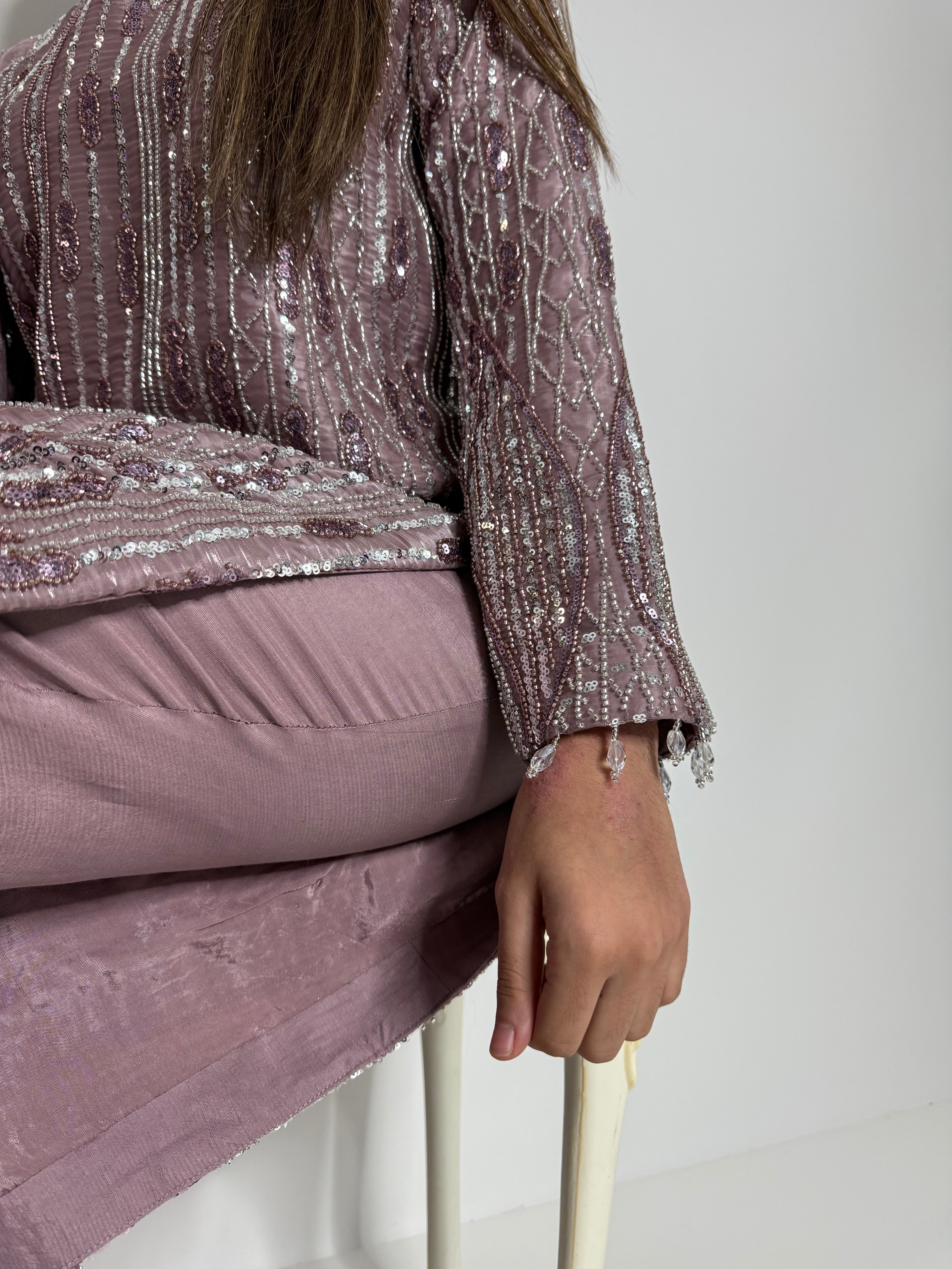 Zerelda Mauve Silk Cutdana Embroidered Pakistani Suit
