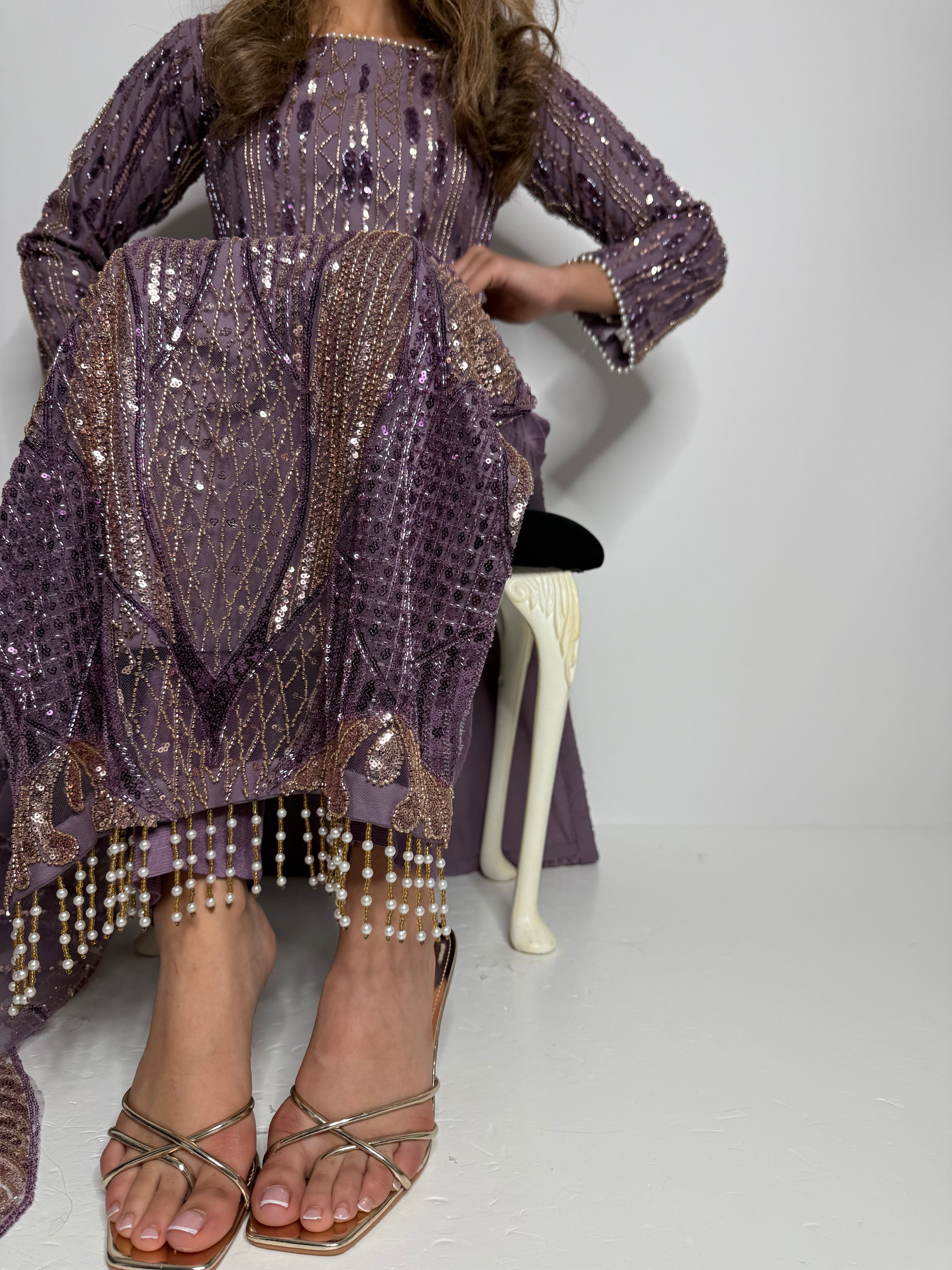 Elvara Amethyst Cutdana Embroidered Pakistani Suit