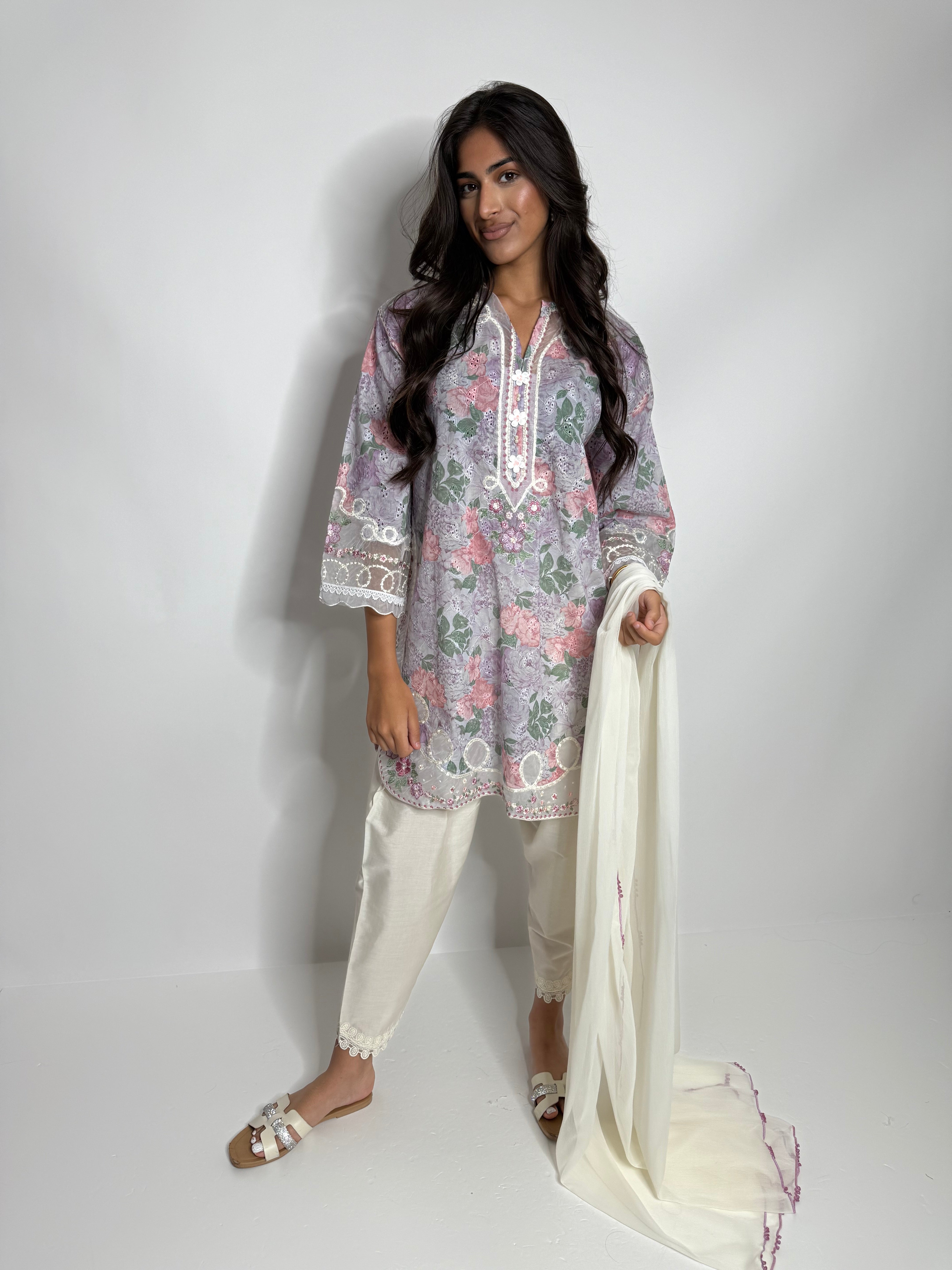 Original Ethnic Pakistani designer cotton set front view