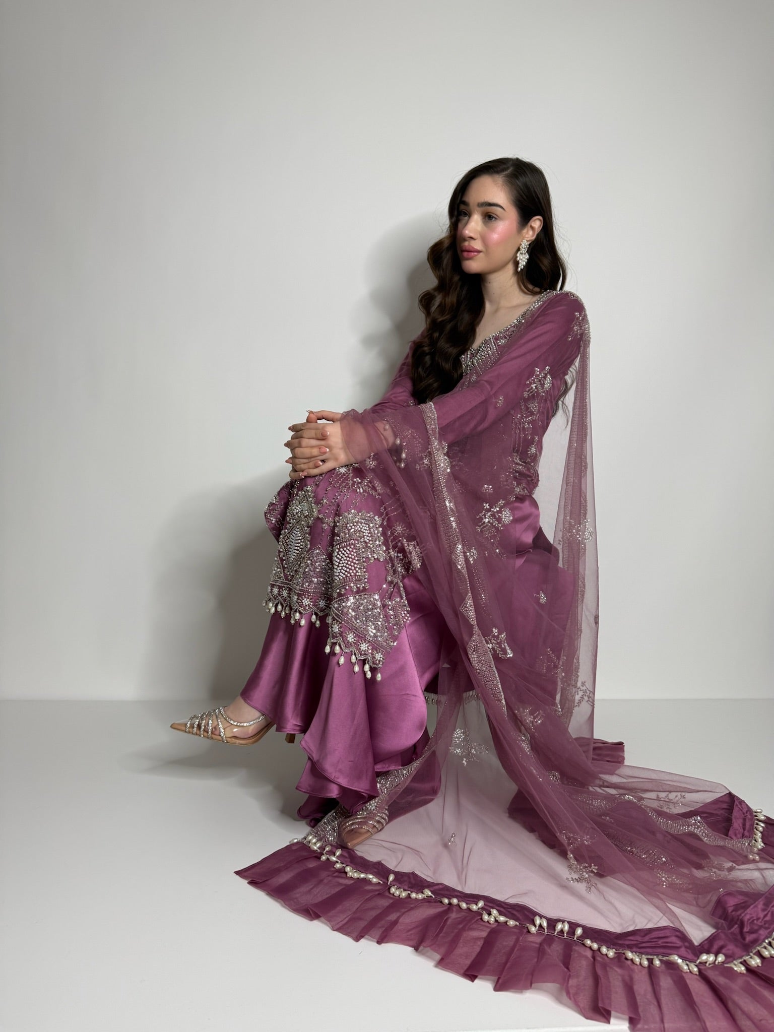 Pakistani Eid outfit with fully embroidered shirt