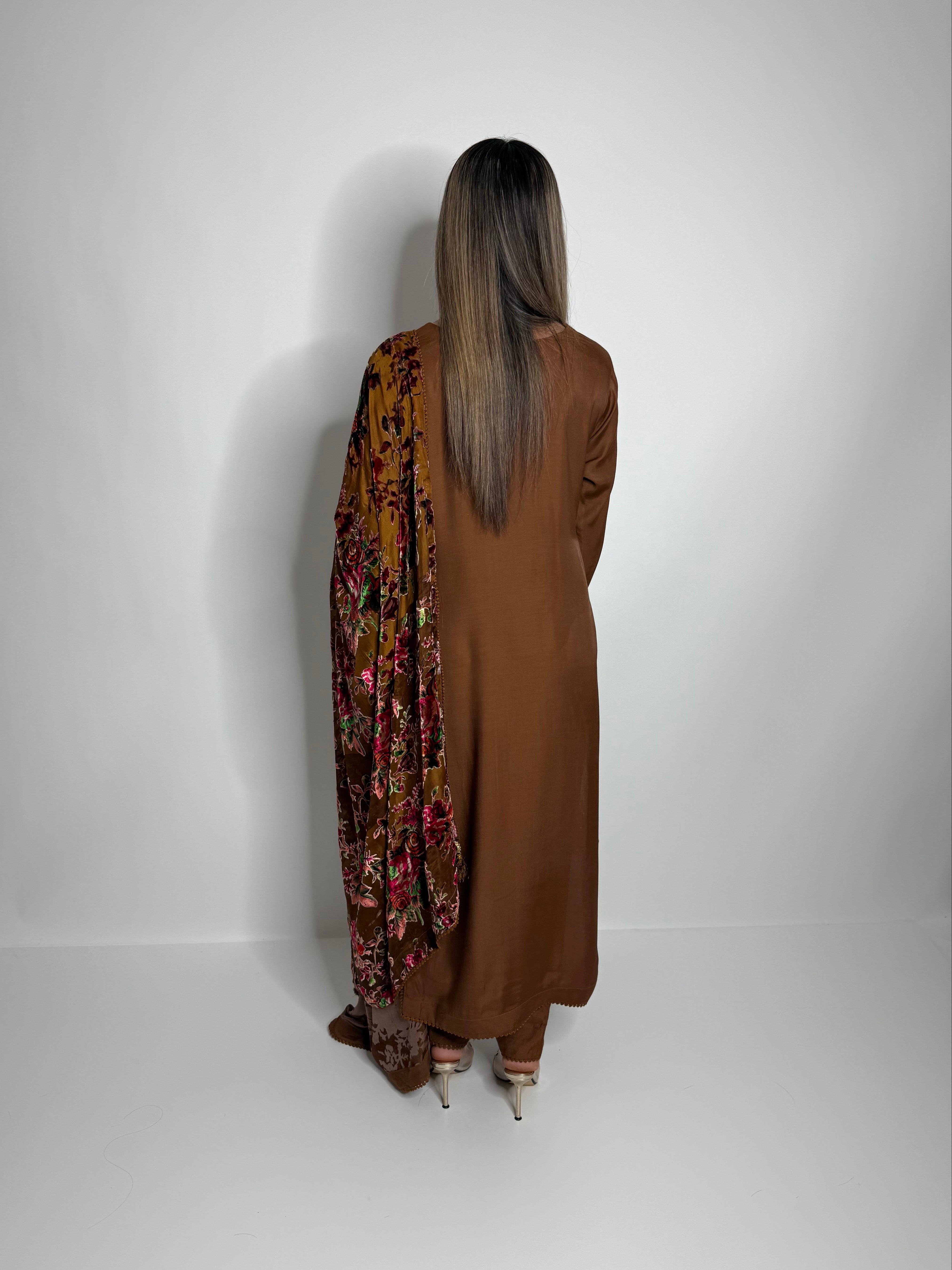 Meher Brown Marina Three-Piece Outfit