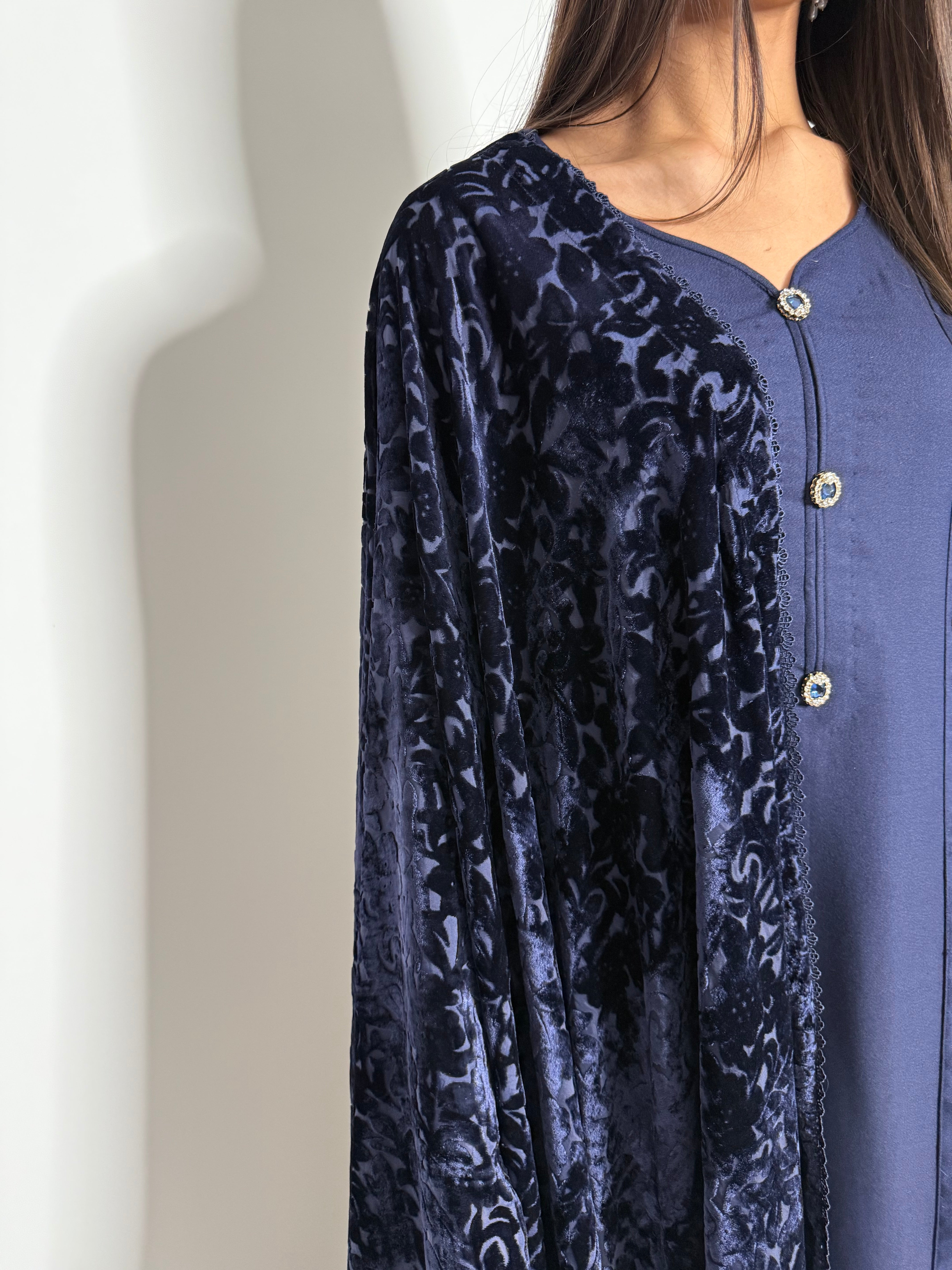 NAVY PAKISTANI MARINA SUIT WITH PALACHI SHAWL
