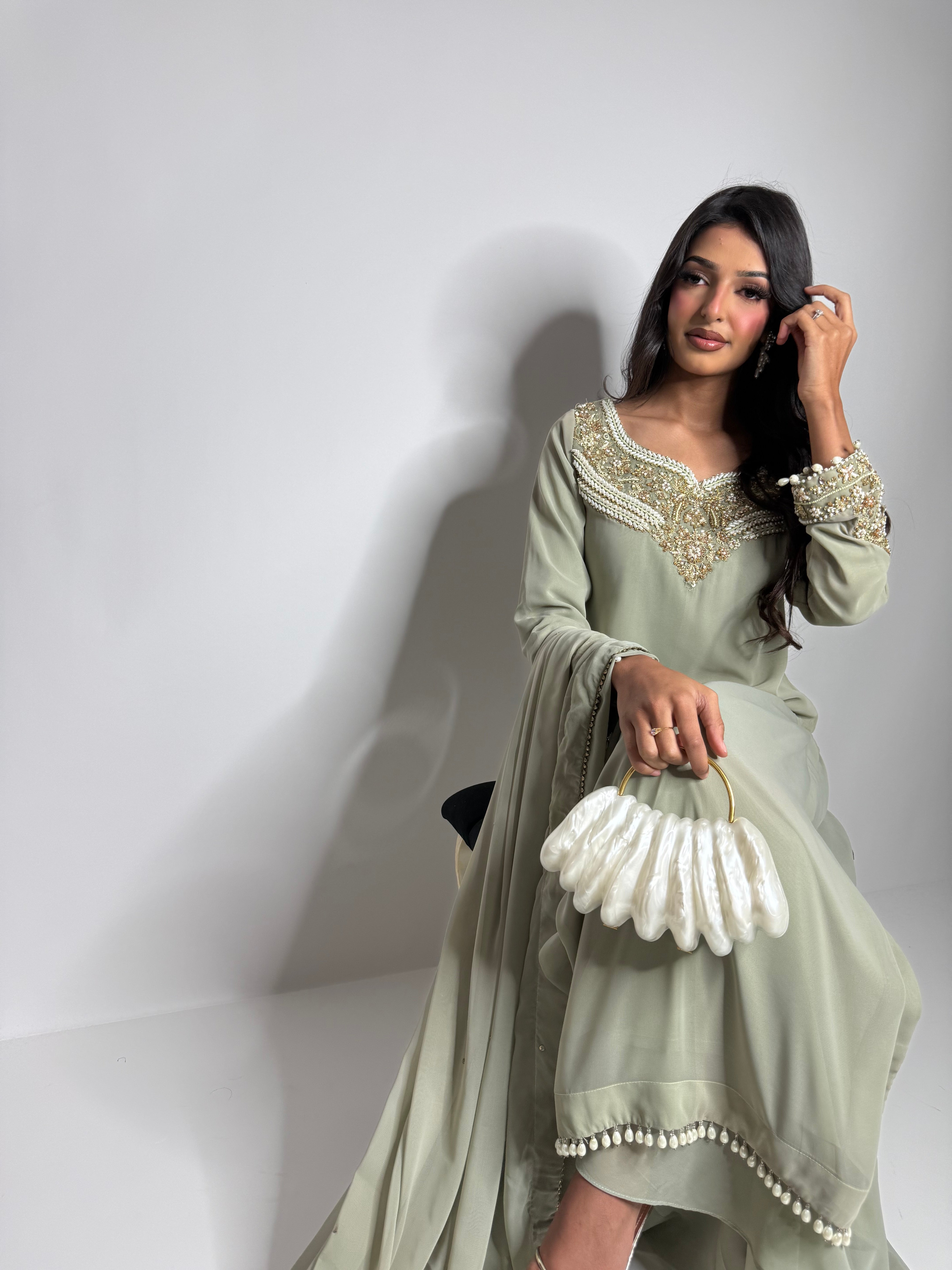 Ready to wear modest Pakistani sharara outfit