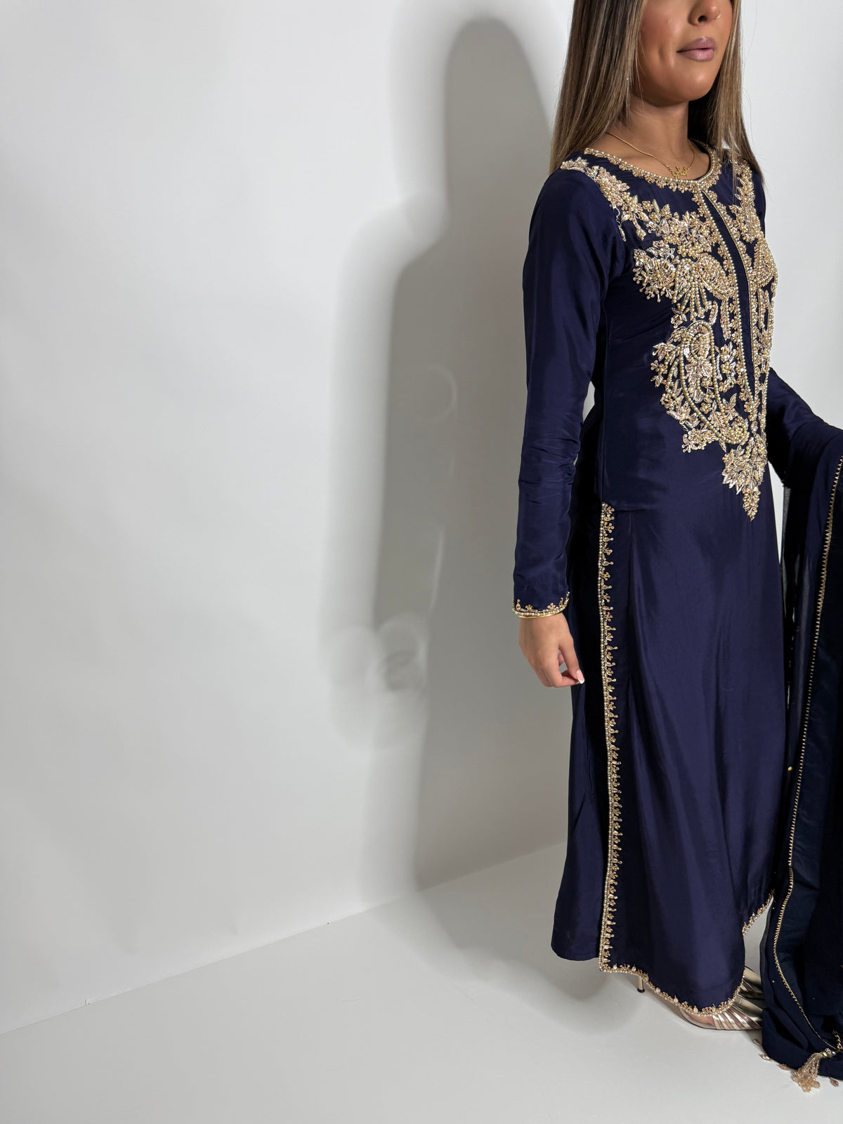 Étoile | Midnight Navy & Gold Embroidered Pakistani Suit