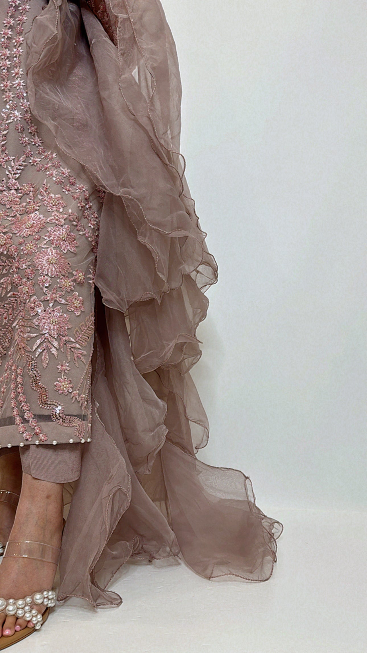 Iram – Mauve Pink Embroidered Three Piece Suit