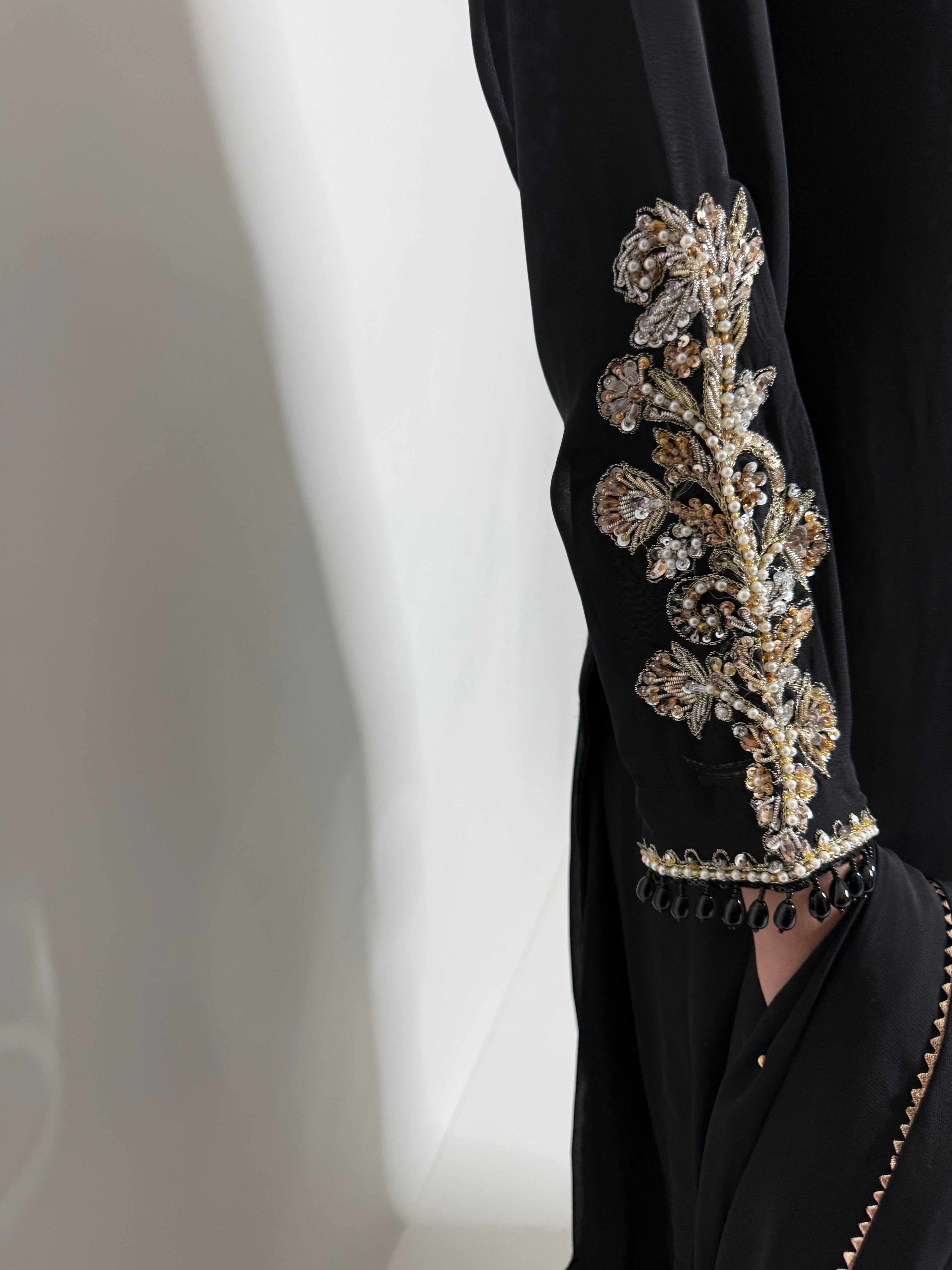 ZAIBUNNISA NOIR GEORGETTE SHARARA THREE-PIECE – PAKISTANI EID & WEDDING FORMAL
