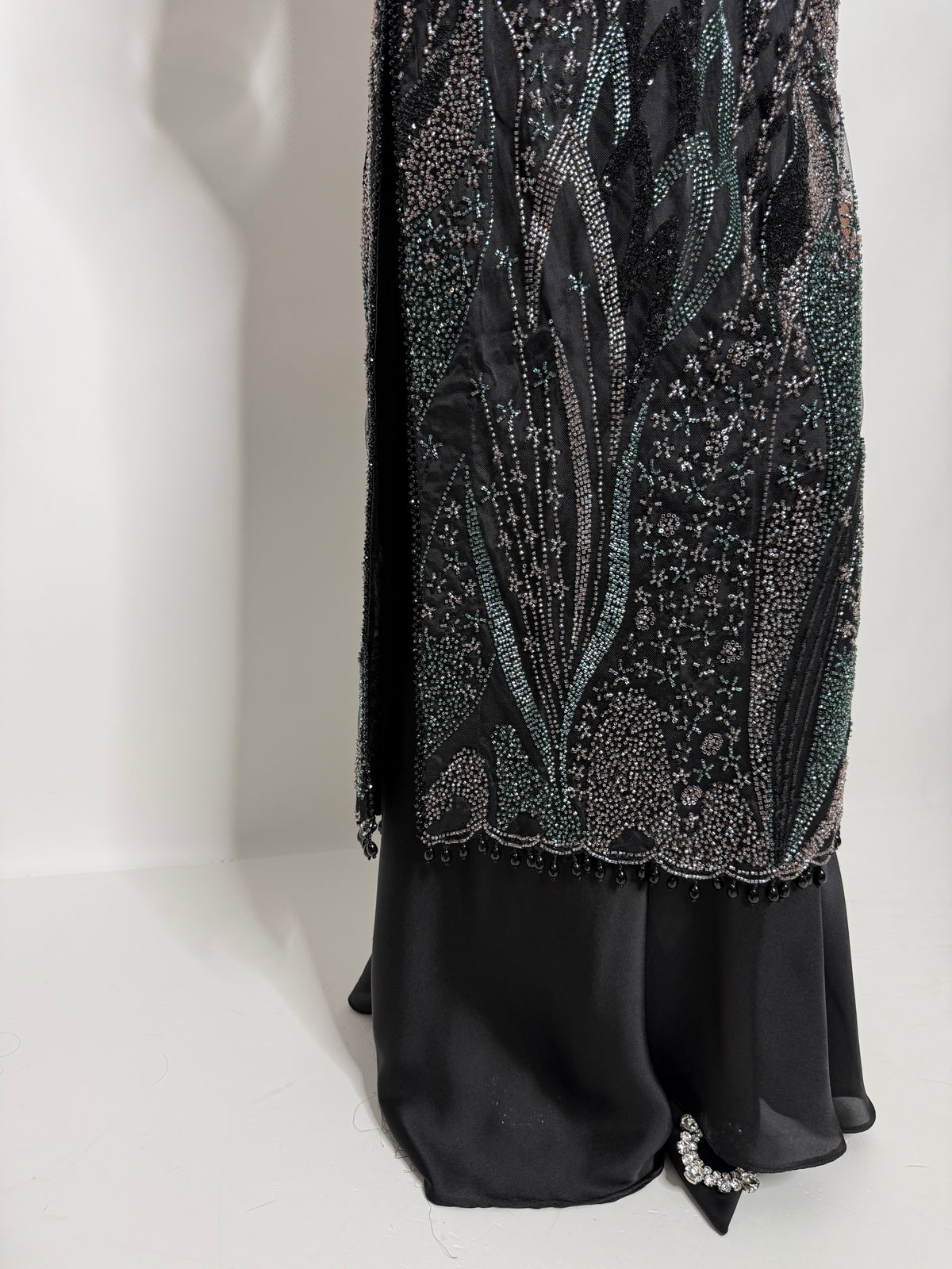 Amara Noir | Black Cutdana Embroidered Sharara Suit