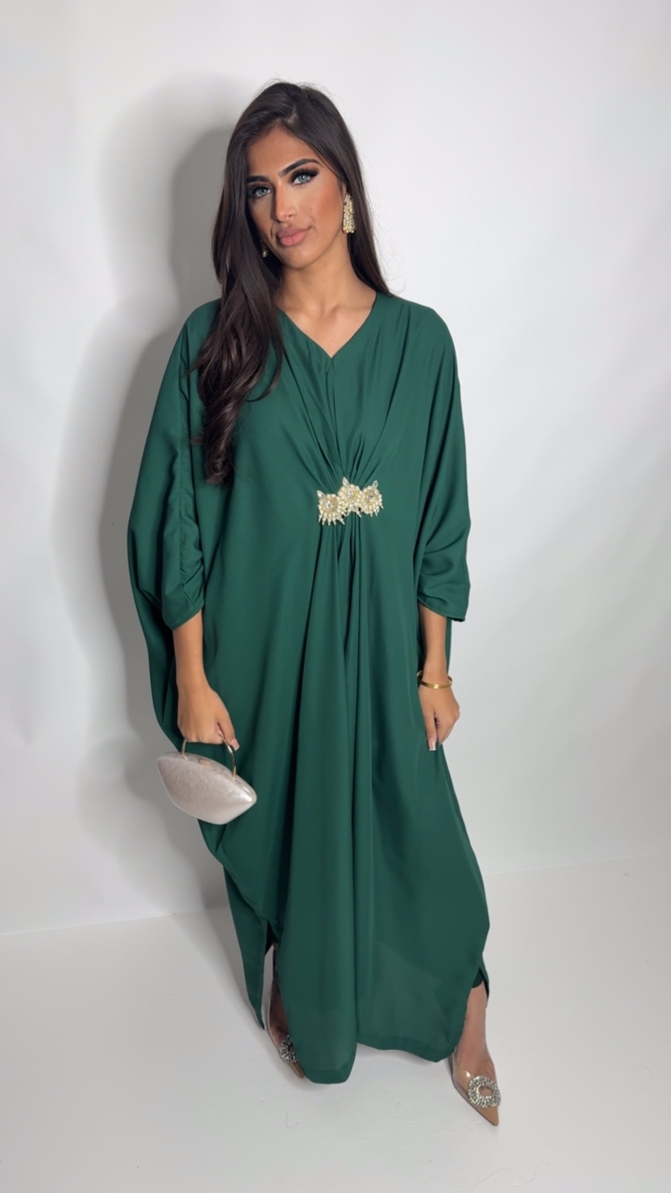 Emeraldine Brioche Modest Kaftan Set