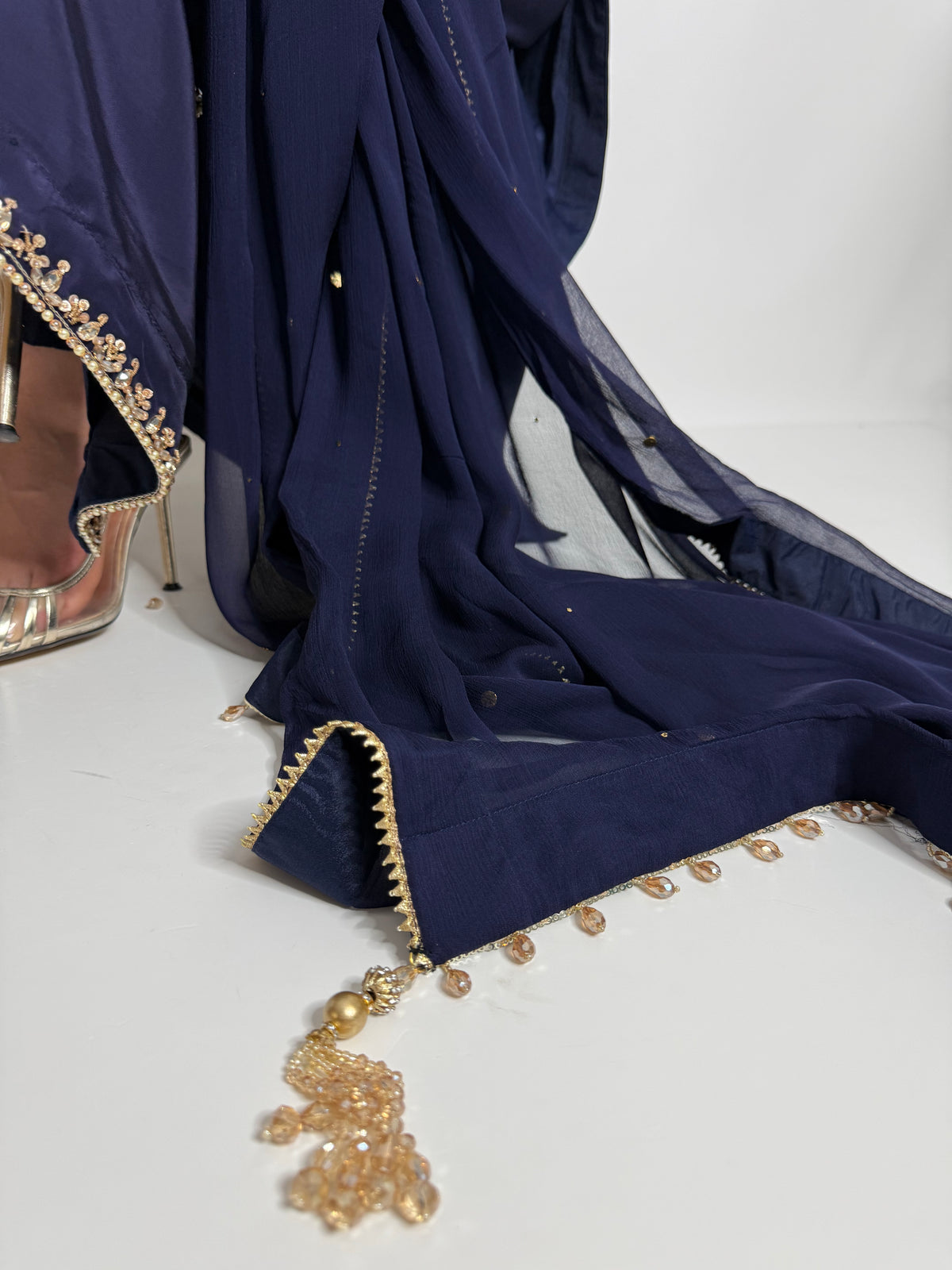 Étoile | Midnight Navy & Gold Embroidered Pakistani Suit