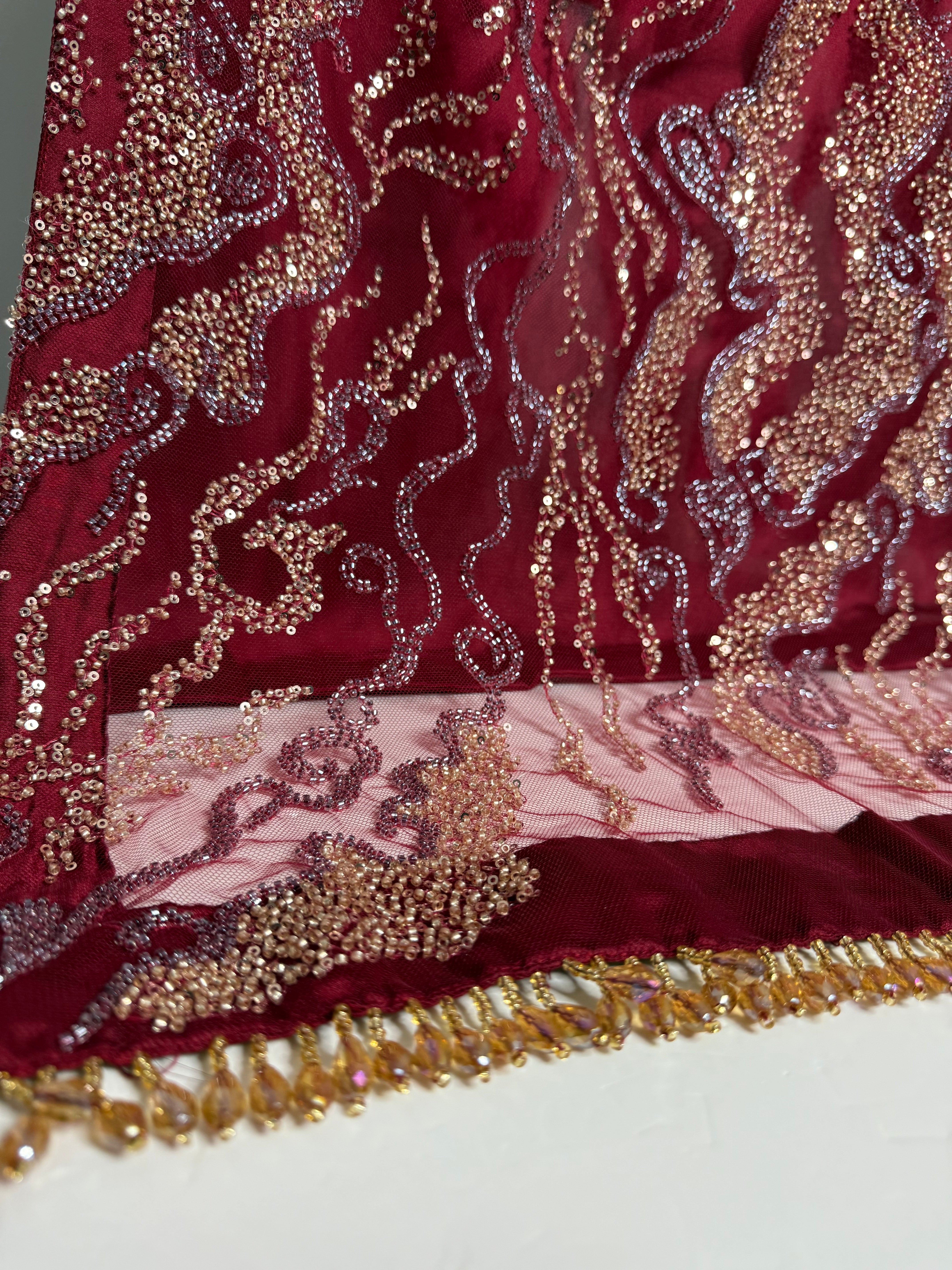 Crimson Majesty Embroidered Ensemble