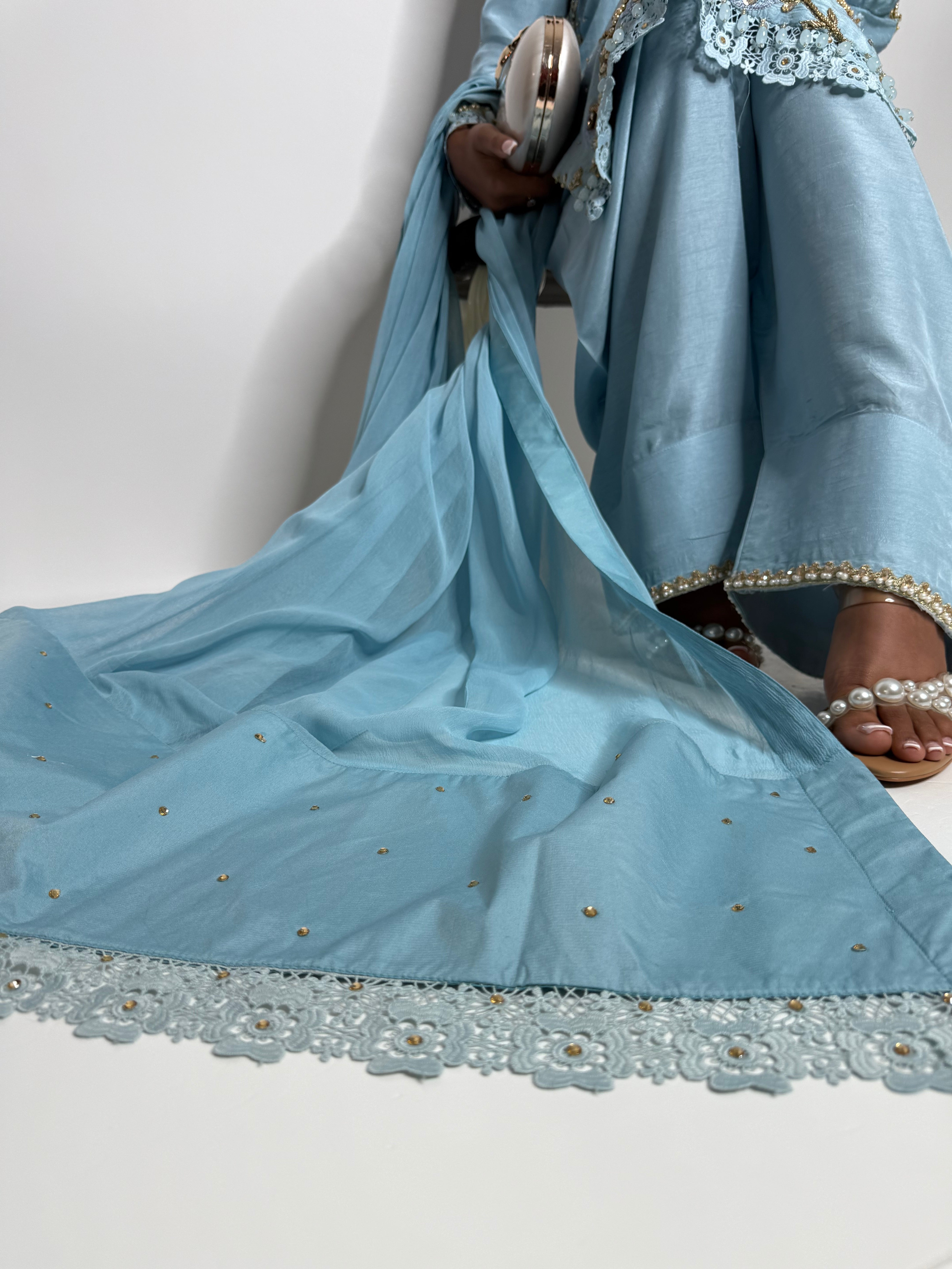 Selena – Powder Blue Embroidered Suit | Pakistani Wedding & Eid Outfit