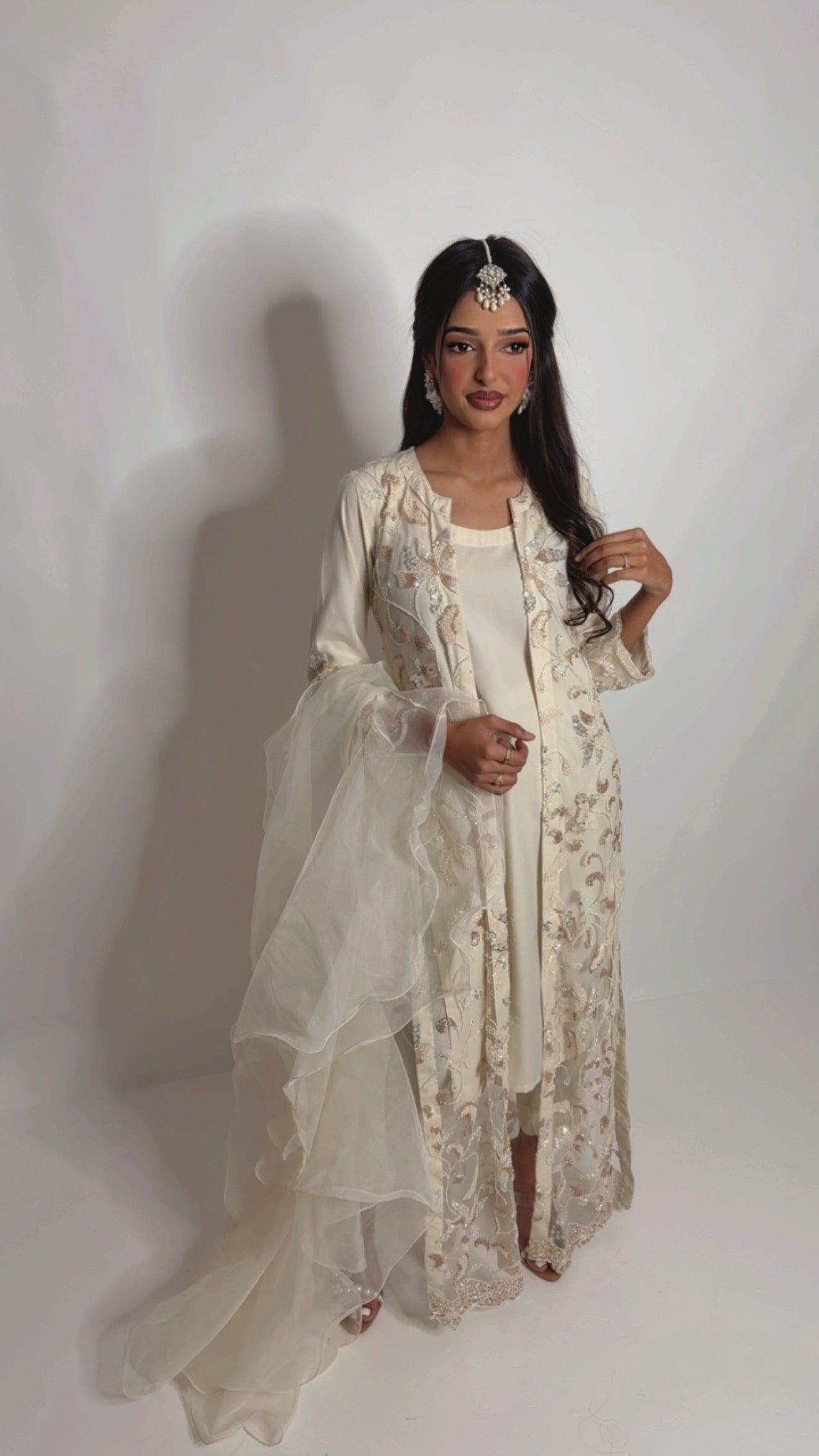 cream nikkah outfit