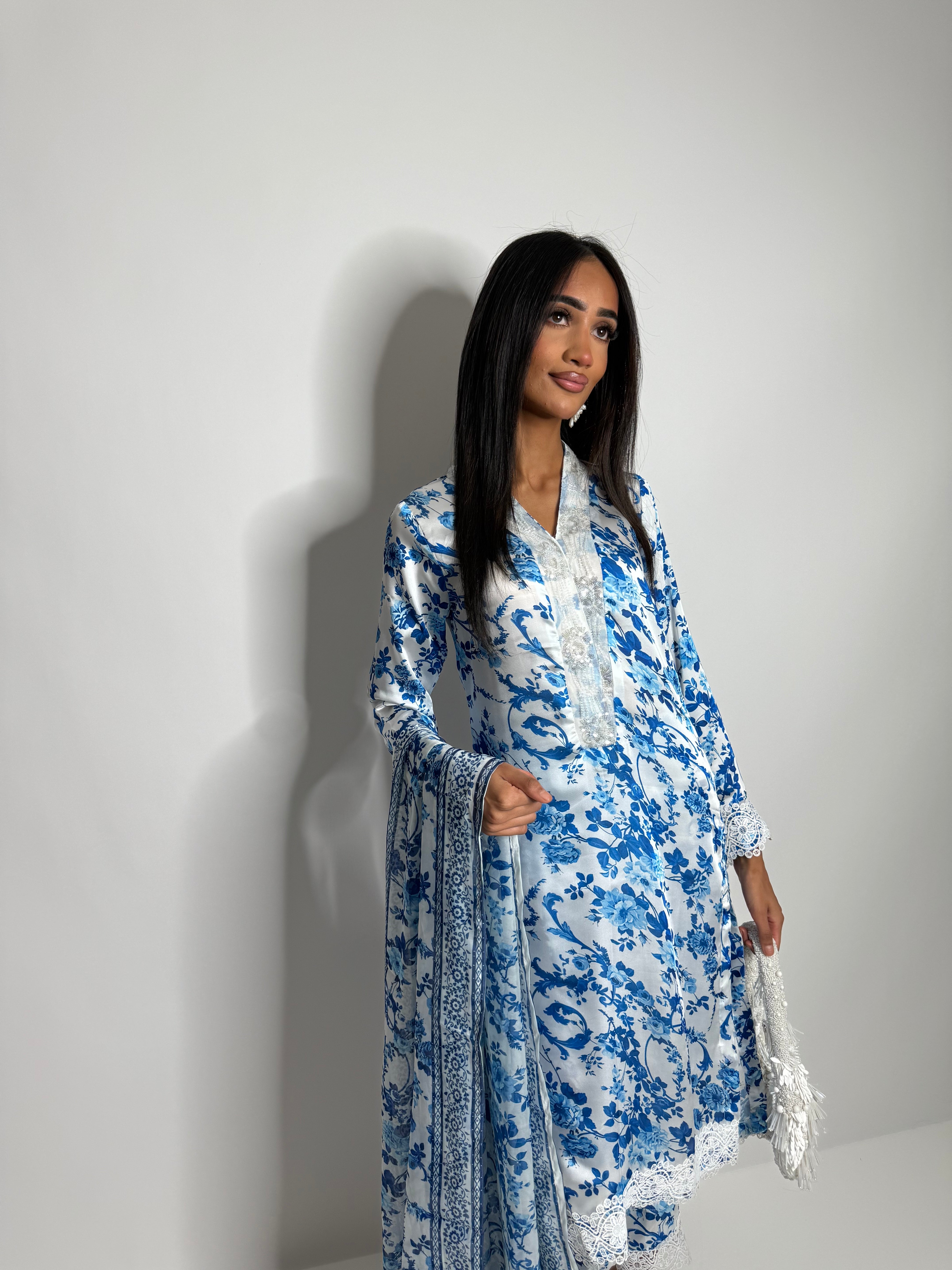 Elysian Blue Silk Ensemble