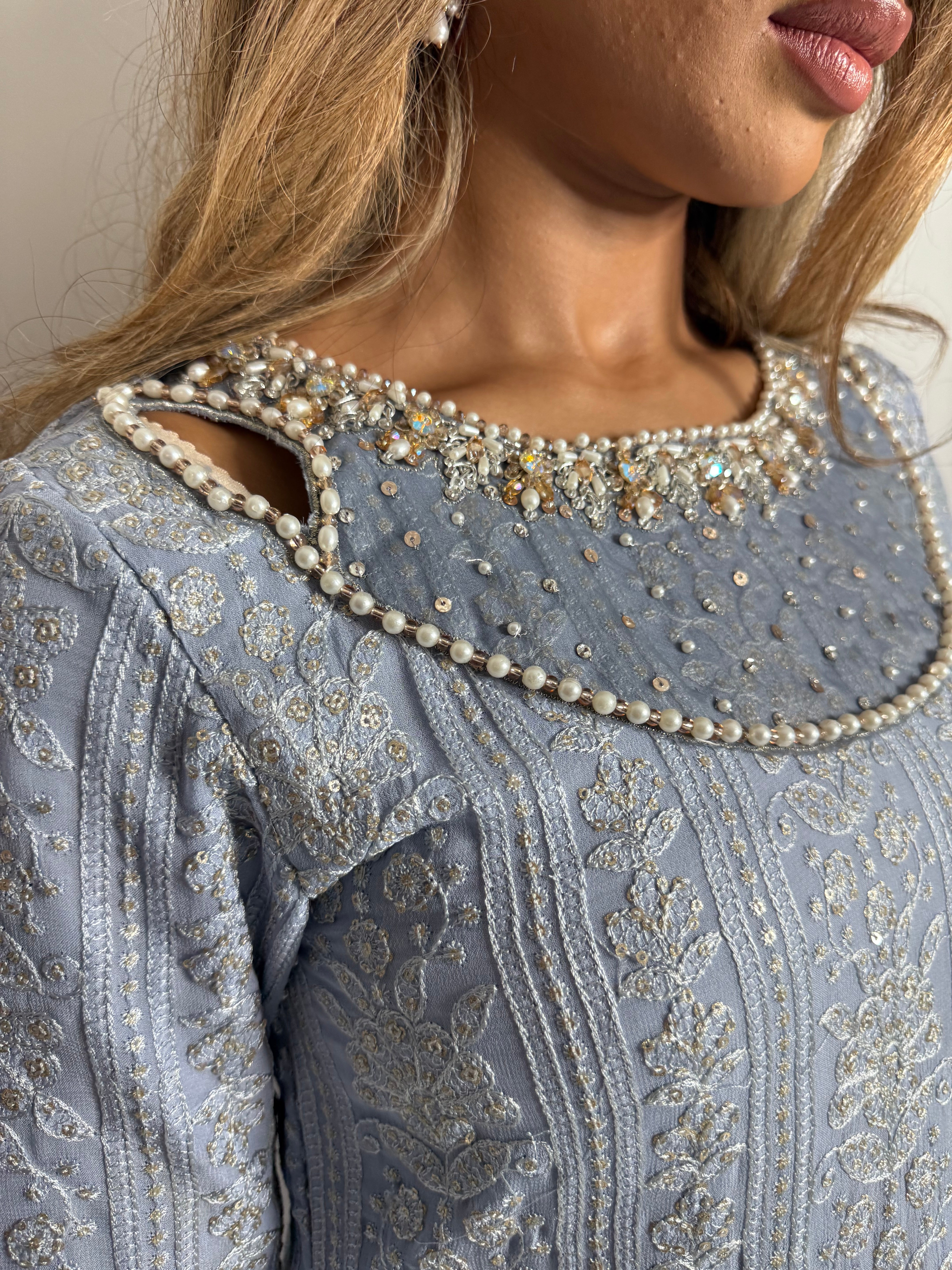 Aurelia Mist Chicken-Kari Chiffon Three-Piece