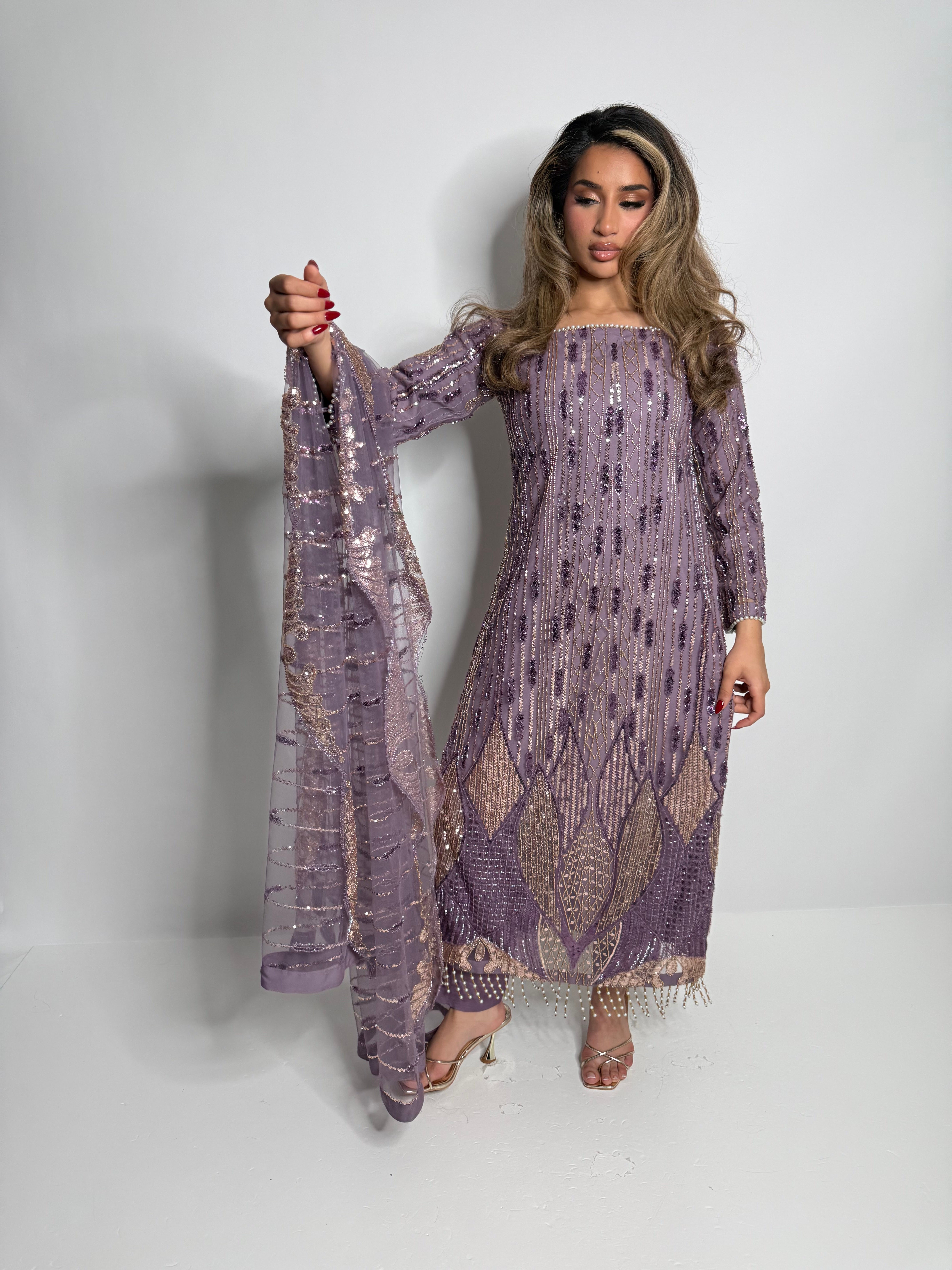 Elvara Amethyst Cutdana Embroidered Pakistani Suit