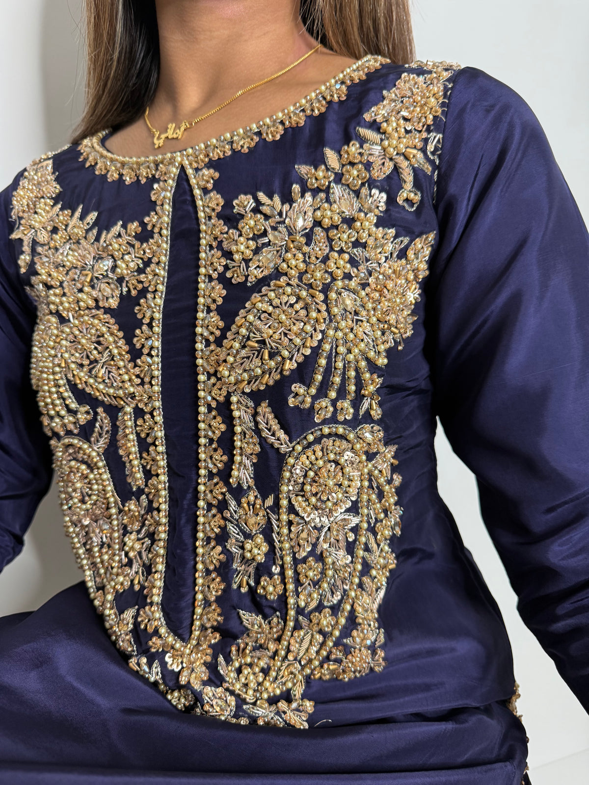 Étoile | Midnight Navy & Gold Embroidered Pakistani Suit