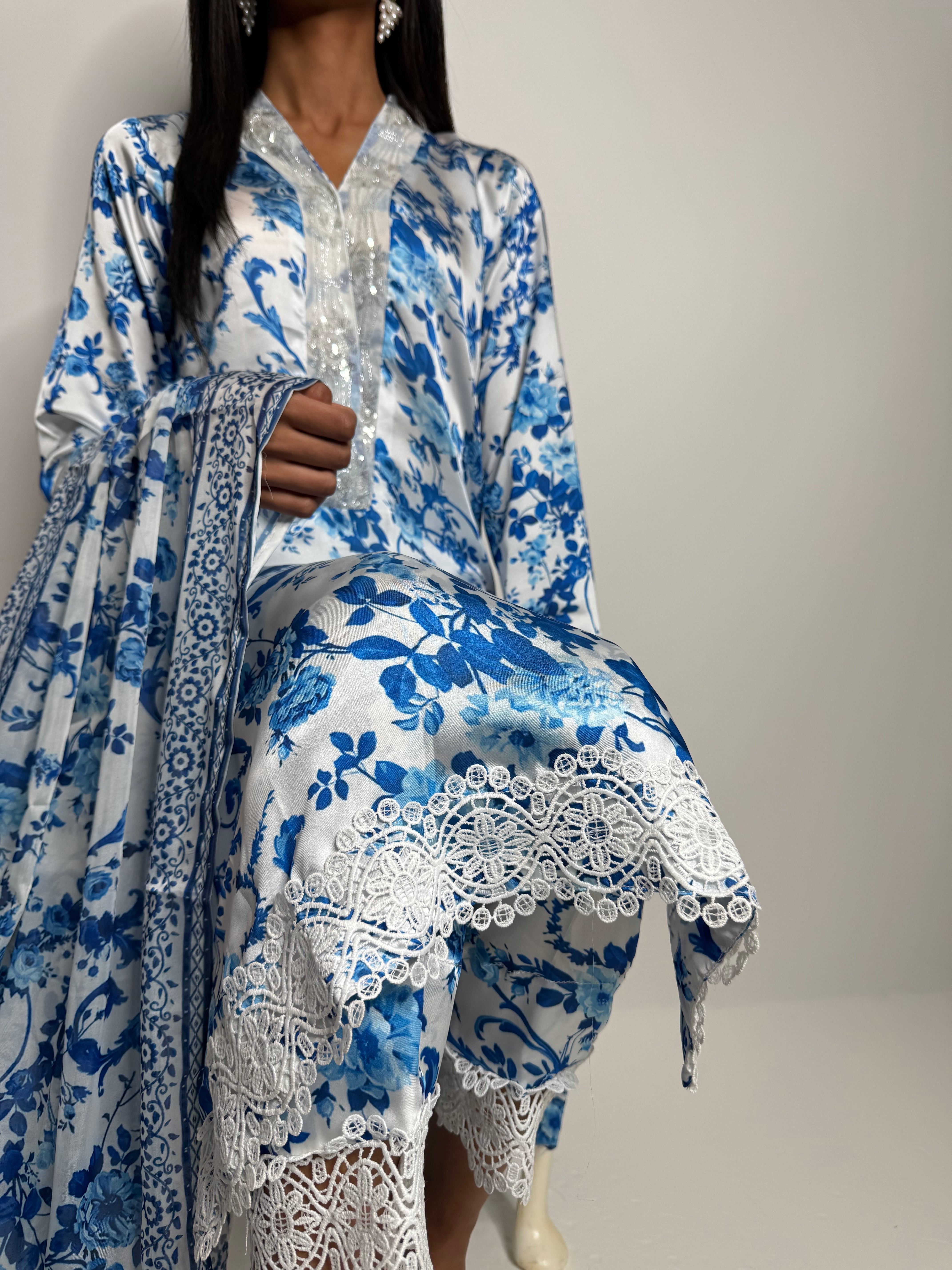 Elysian Blue Silk Ensemble