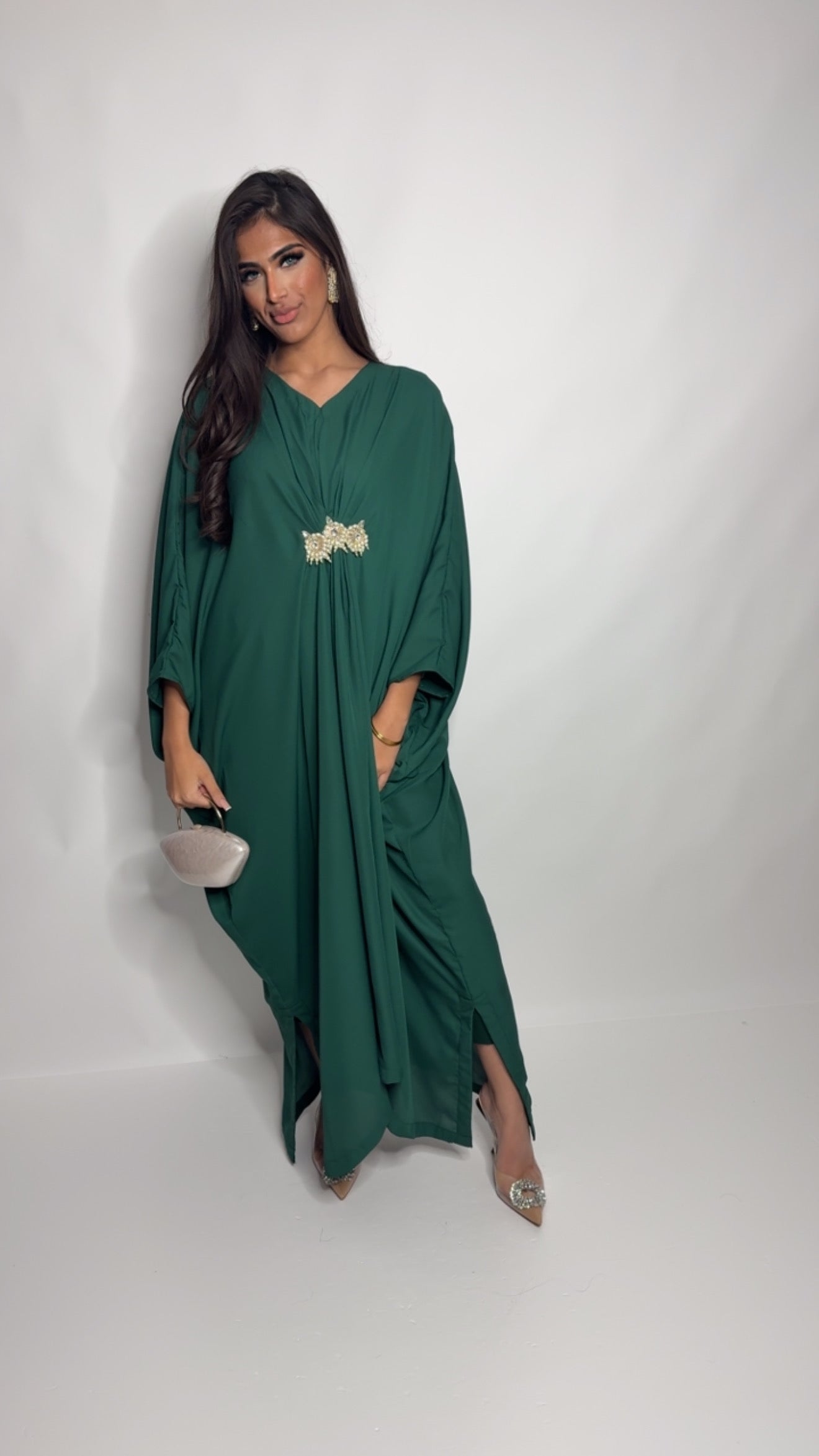 Emeraldine Brioche Modest Kaftan Set