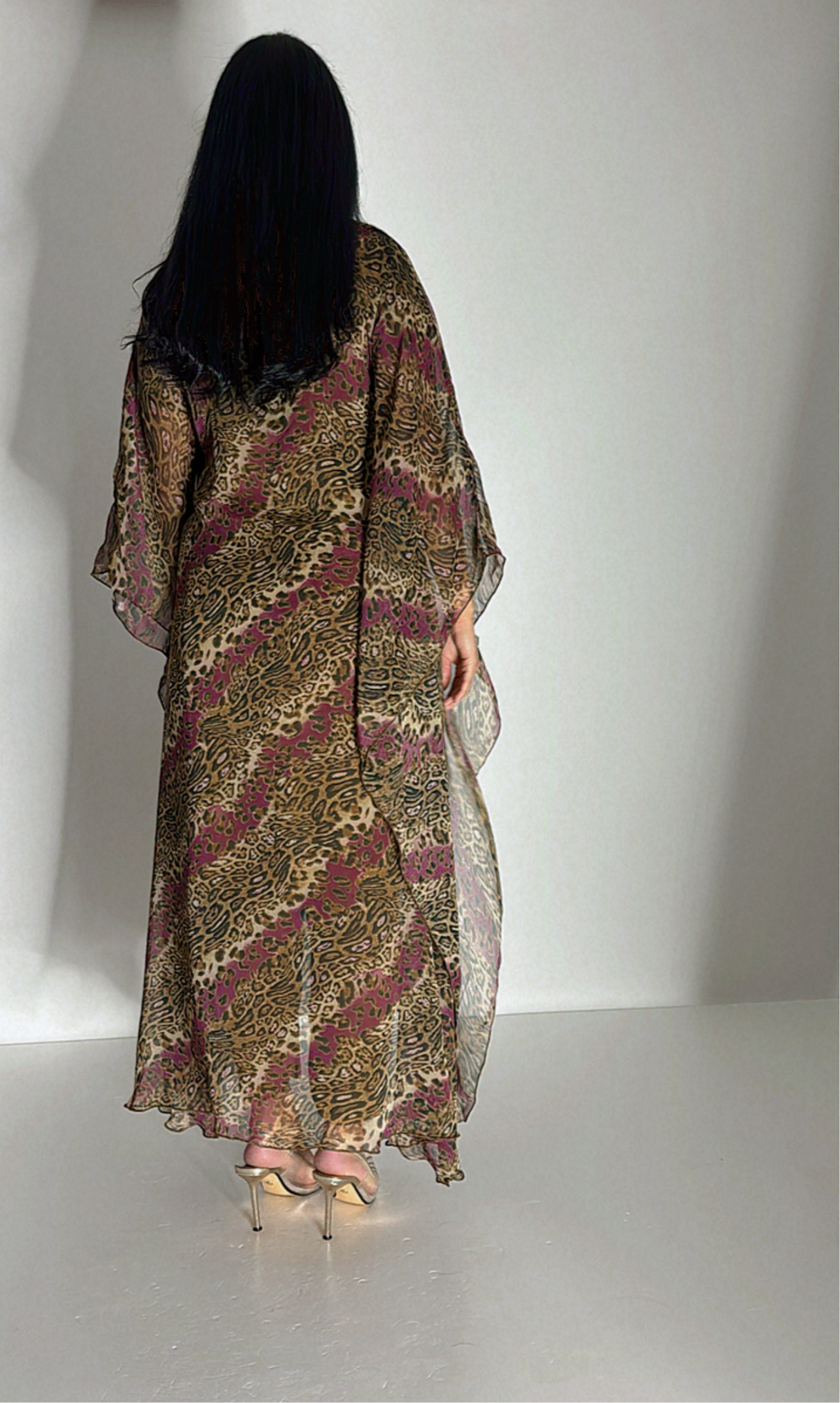 Savara – Purple Animal Print Three Piece Kaftan Set