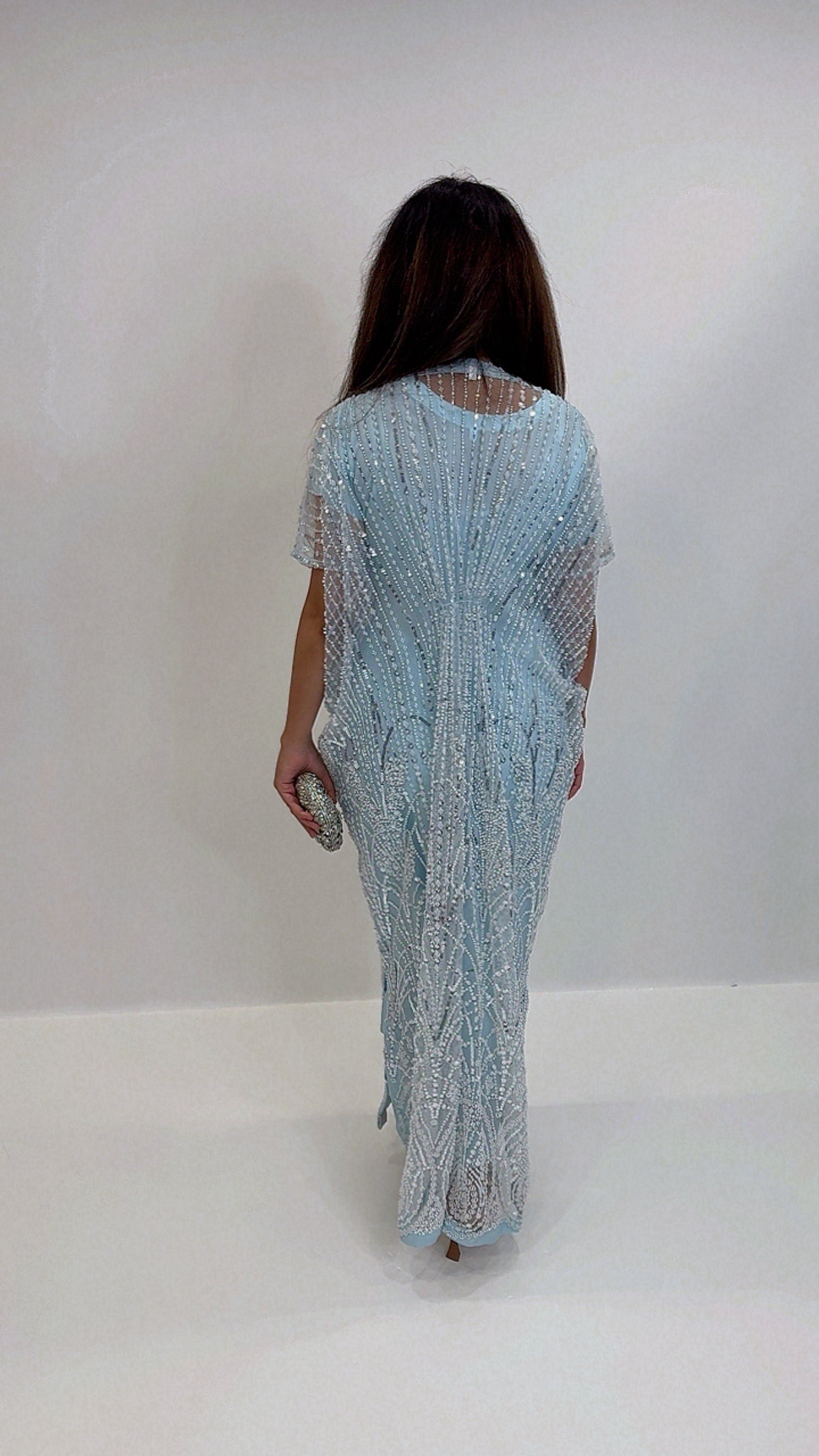 Celestine – Blue Pearl Embroidered Kaftan Set