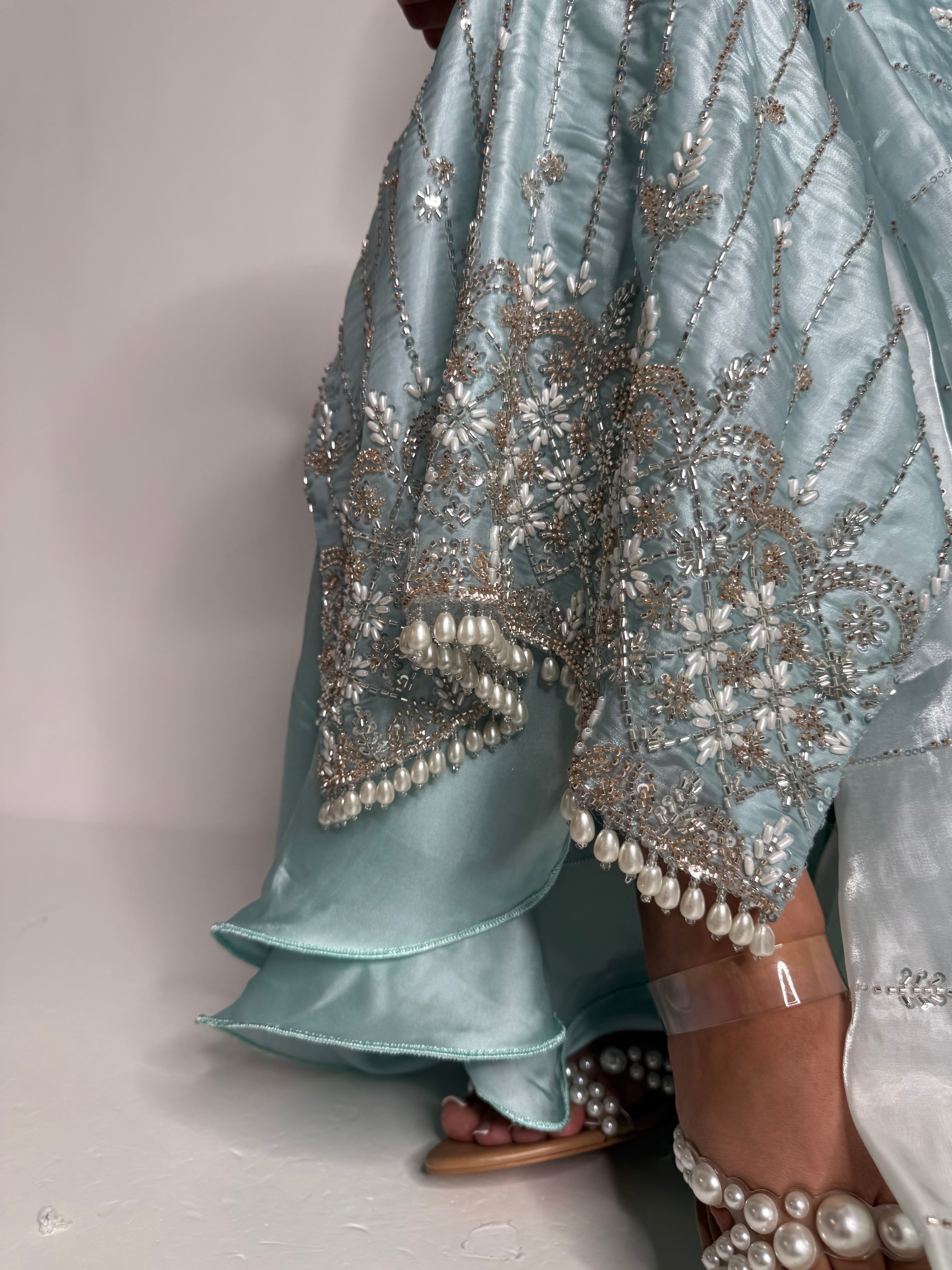 Nayla – Ice Blue Embroidered Pakistani Set