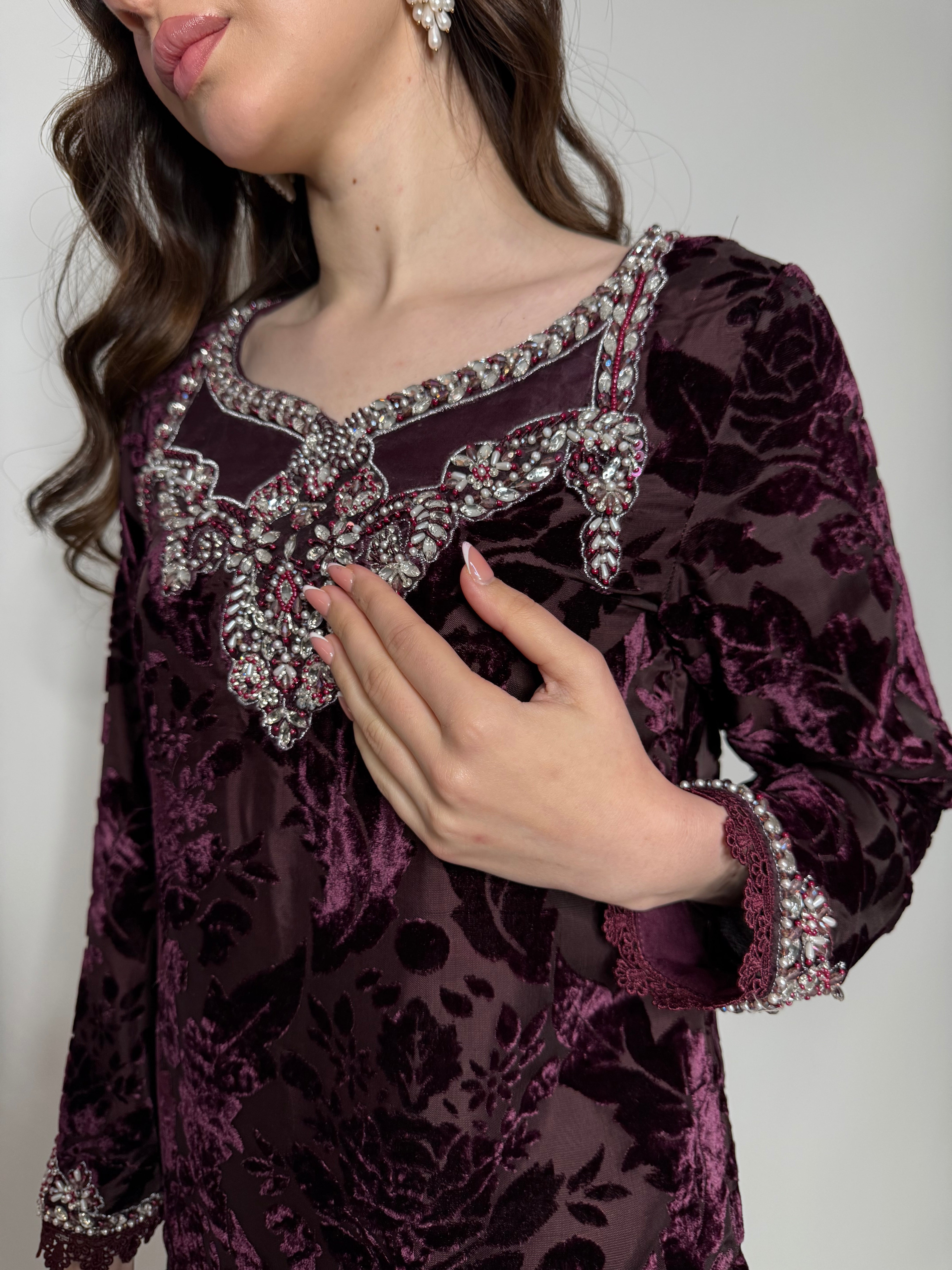 Luxury Pakistani winter wear palachi outfit