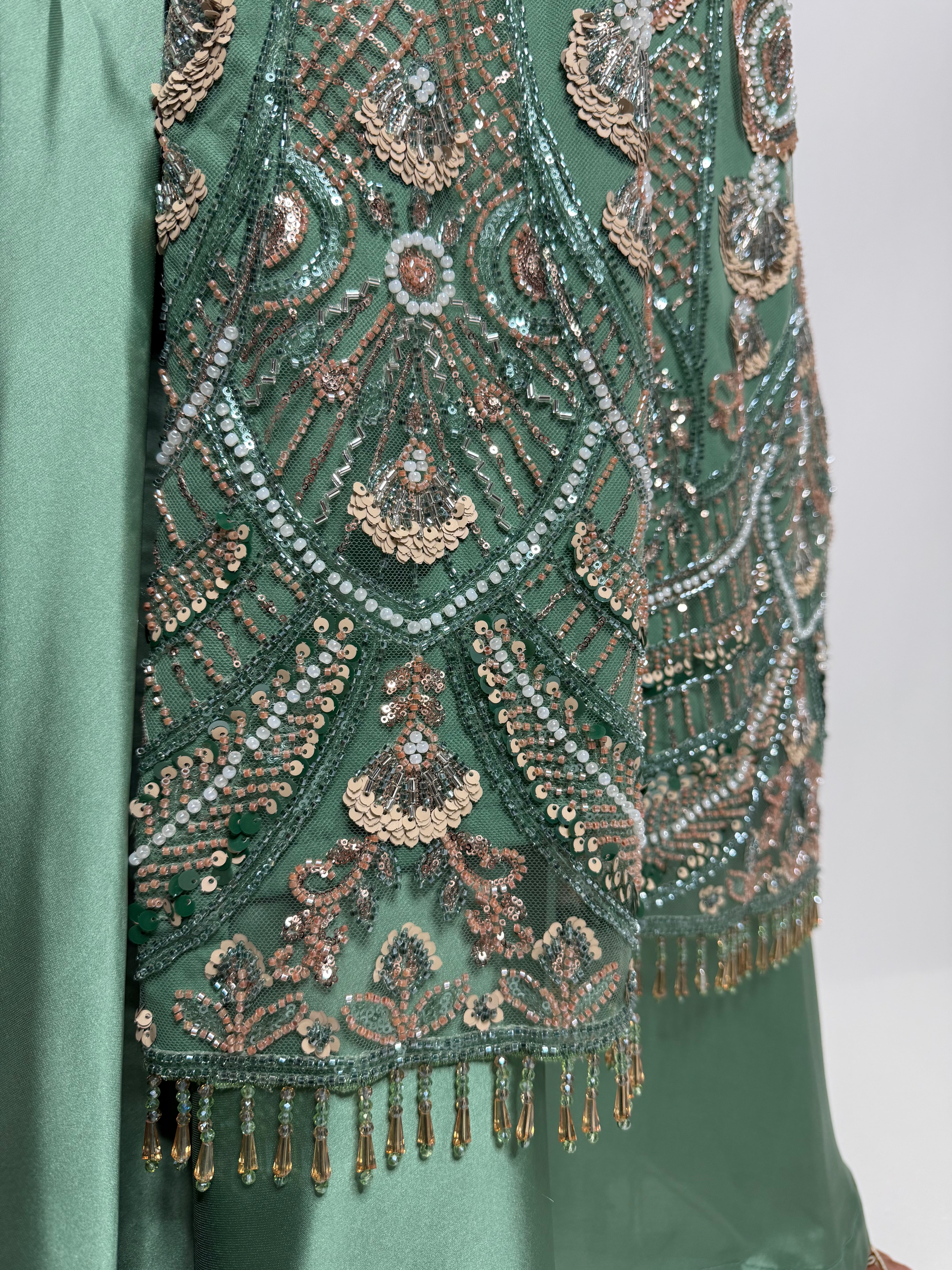 Kensington Sage Cutdana Handworked Pakistani Suit